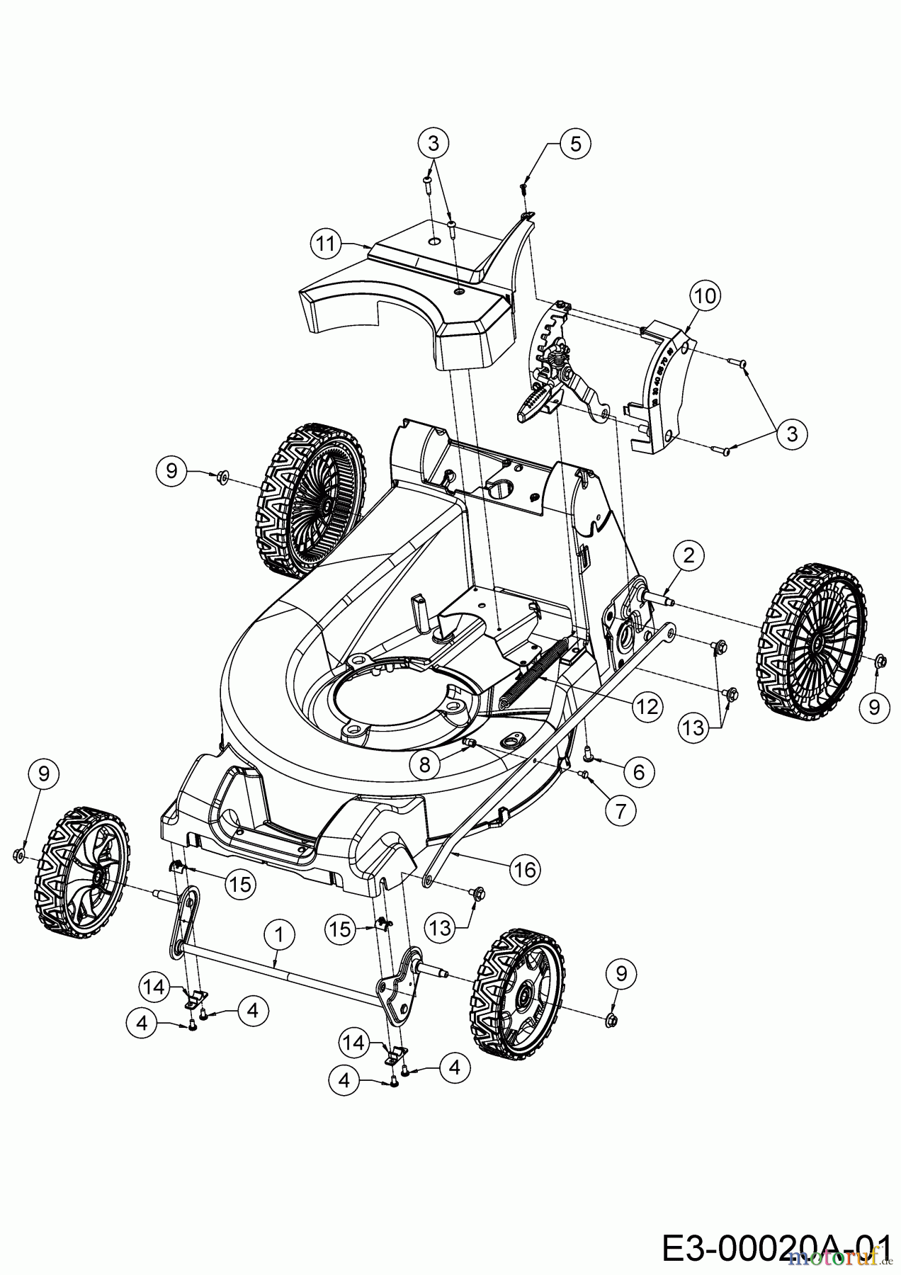  Cub Cadet Petrol mower self propelled XM2 ER53E 12ARZA9A603  (2018) Height adjustment