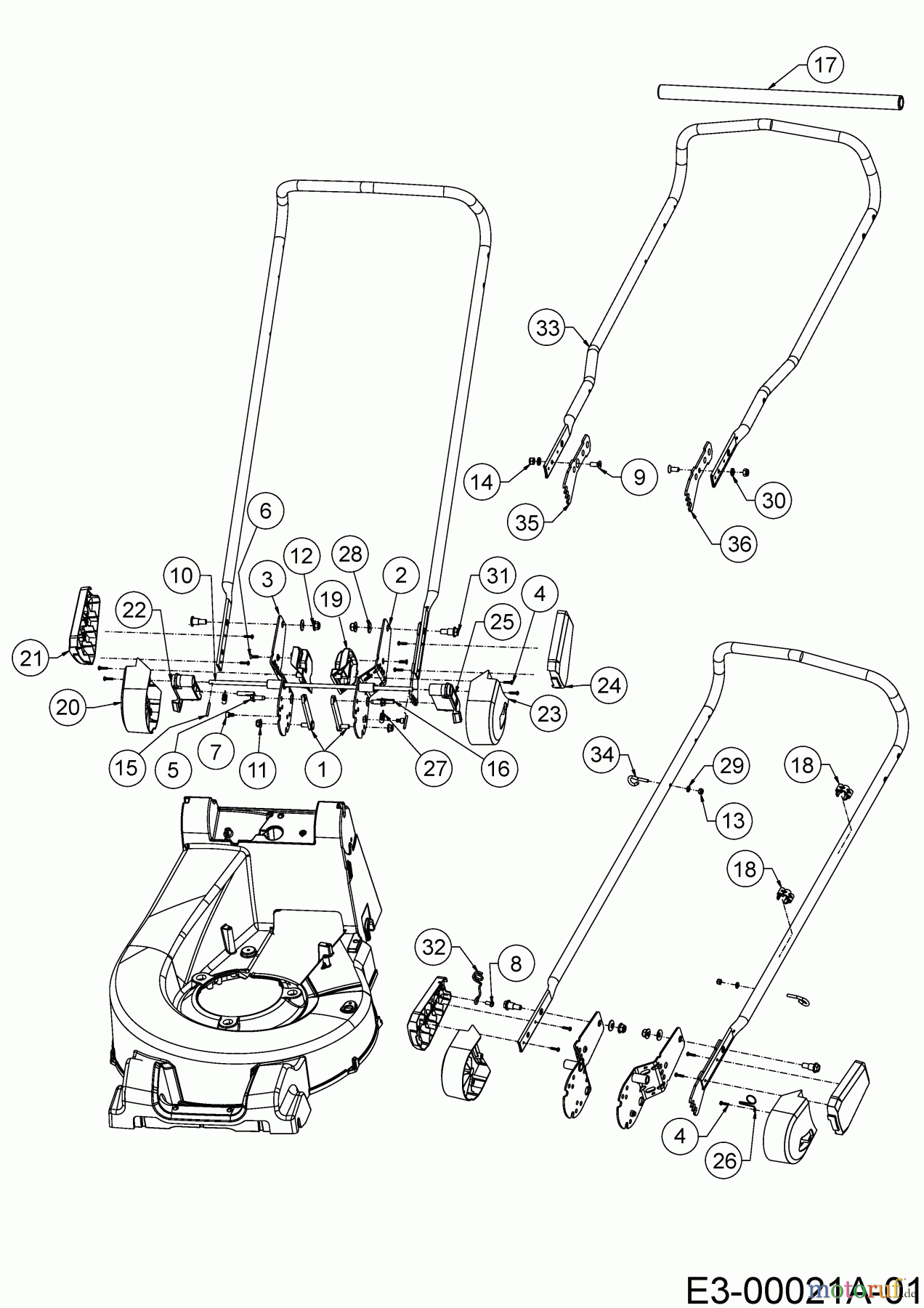  Cub Cadet Petrol mower self propelled XM1 ER53 12A-ZAJ4603  (2018) Handle