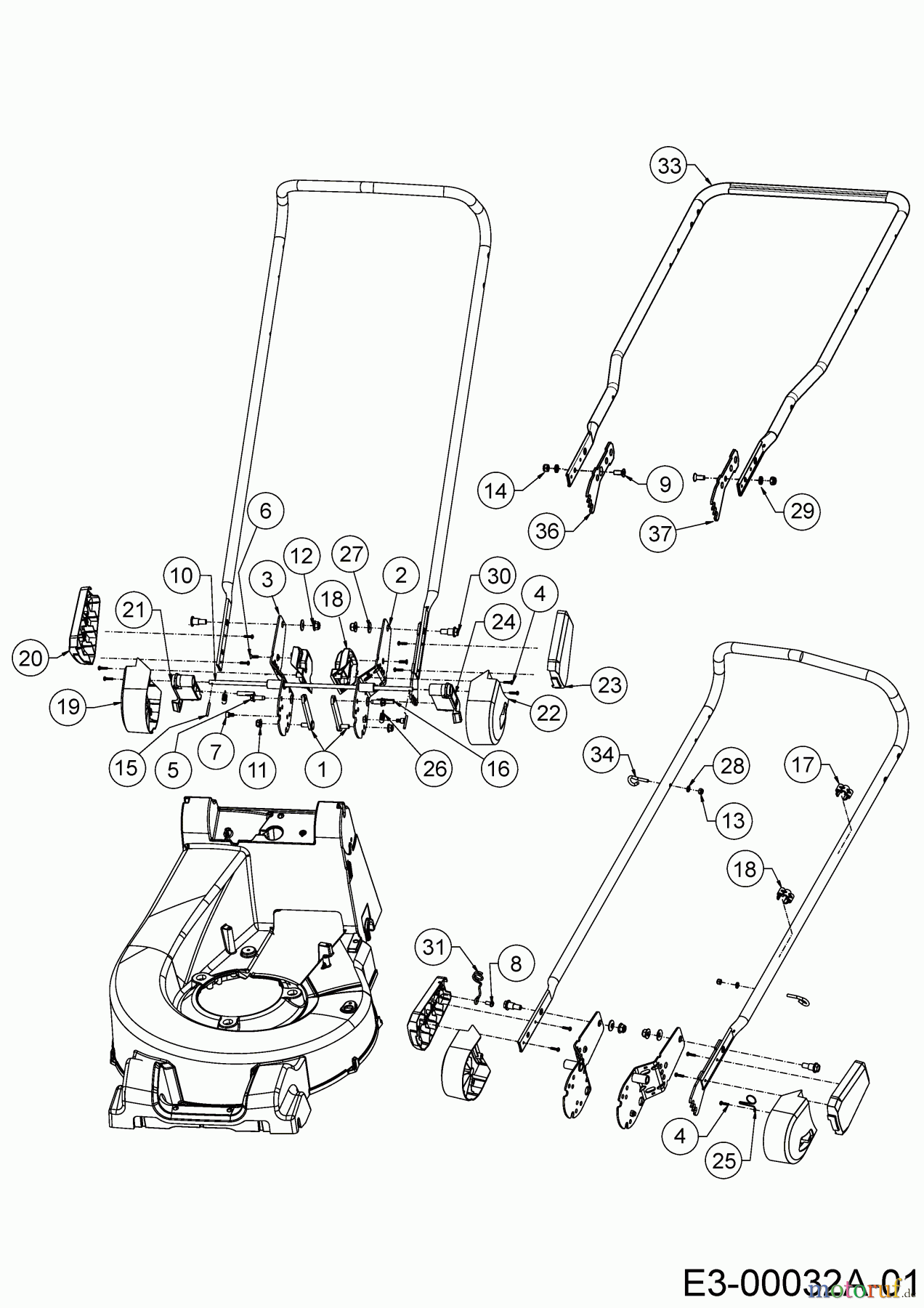  Cub Cadet Petrol mower self propelled XM2 DR46S 12ABYADQ603  (2018) Handle