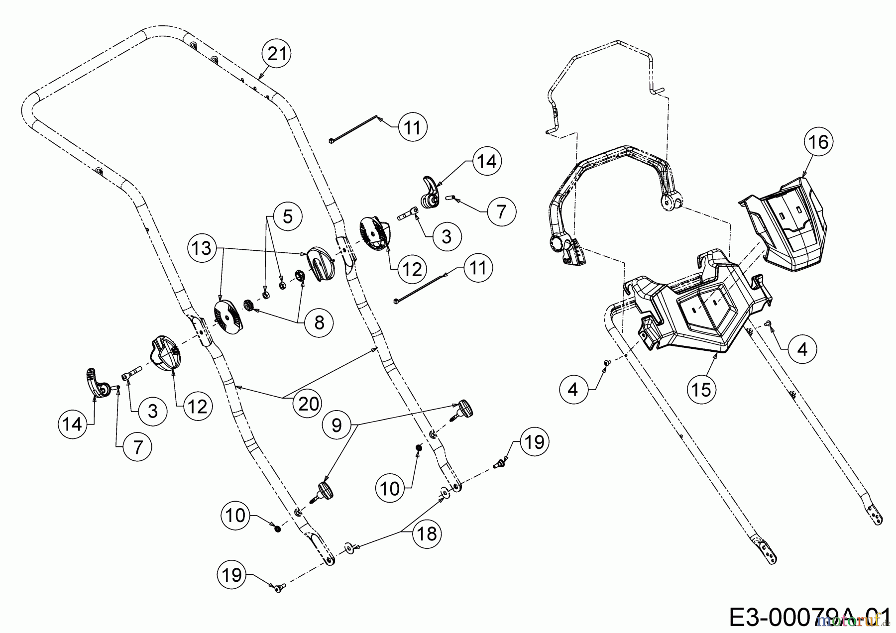  Wolf-Garten Petrol mower self propelled A 530 ASPHWIS 12AYPV7E650  (2018) Handle