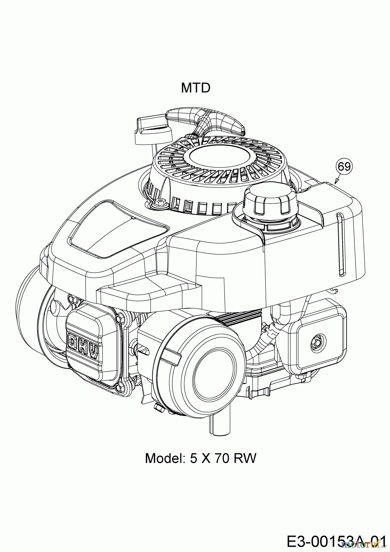  Cub Cadet Petrol mower self propelled LM3 ER53 12AQC6J4603   (2018) Engine MTD