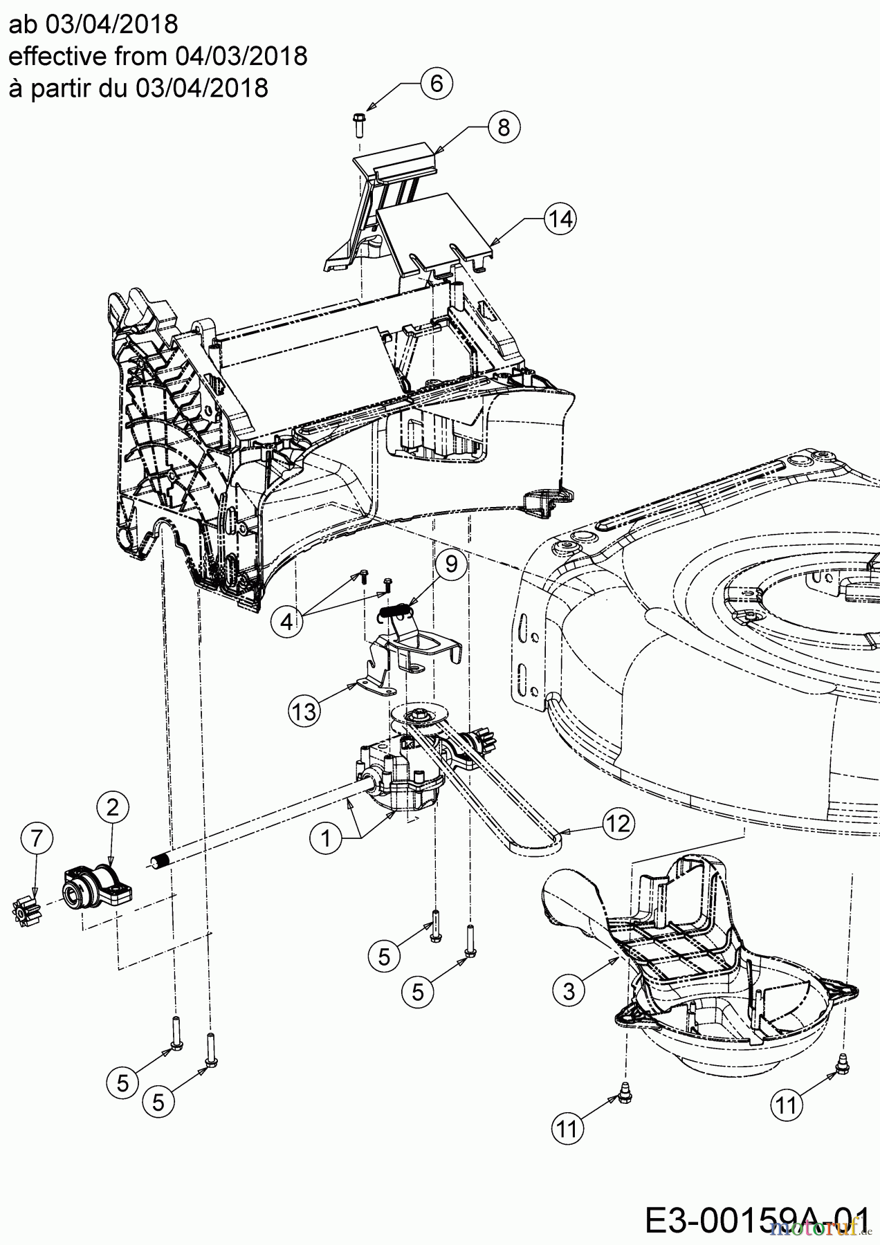  MTD Petrol mower self propelled 5350 HW 12A-PDJ6600  (2018) Gearbox, Belt from 04/03/2018