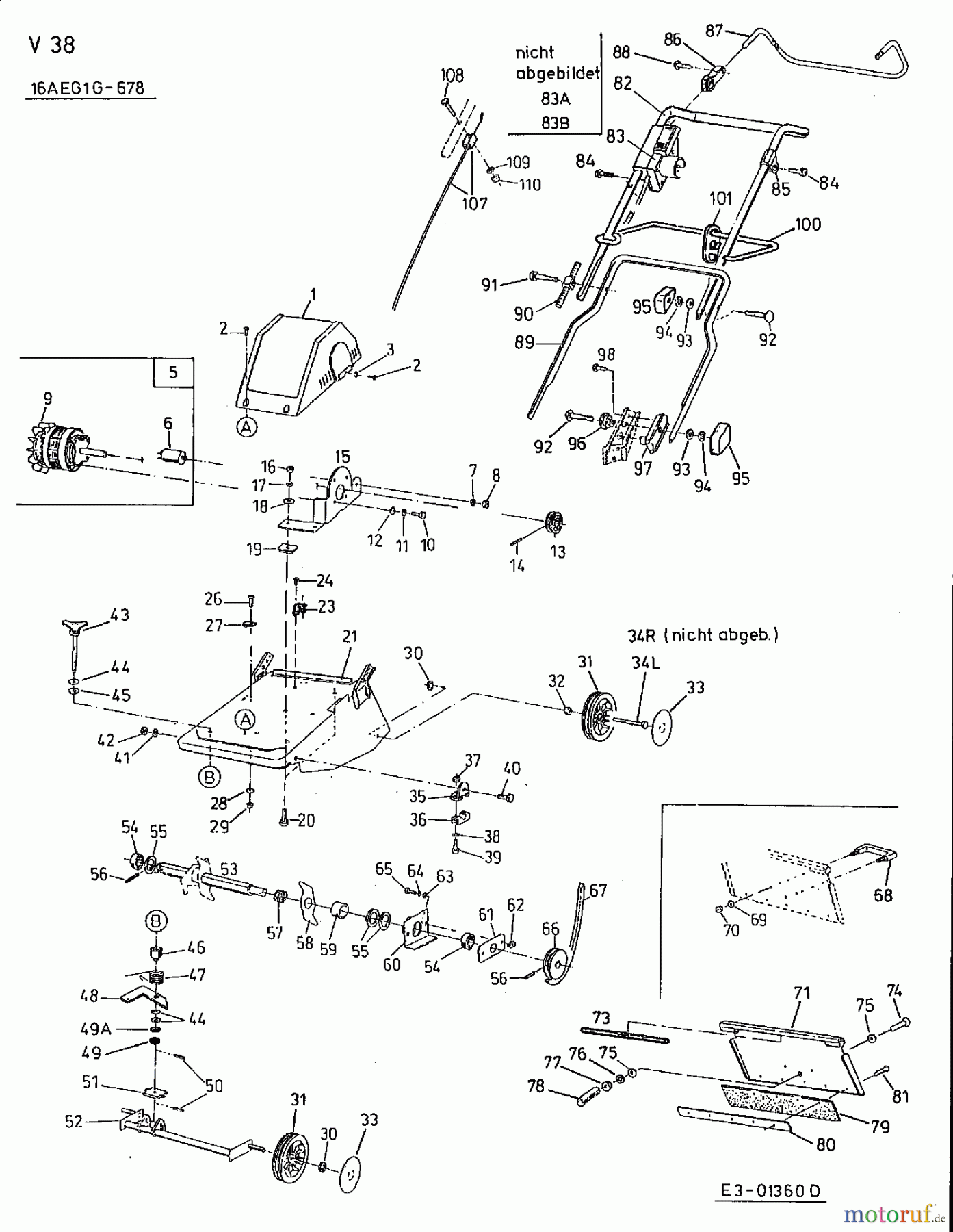  MTD Electric verticutter V 38 16AEG1G-678  (2002) Basic machine