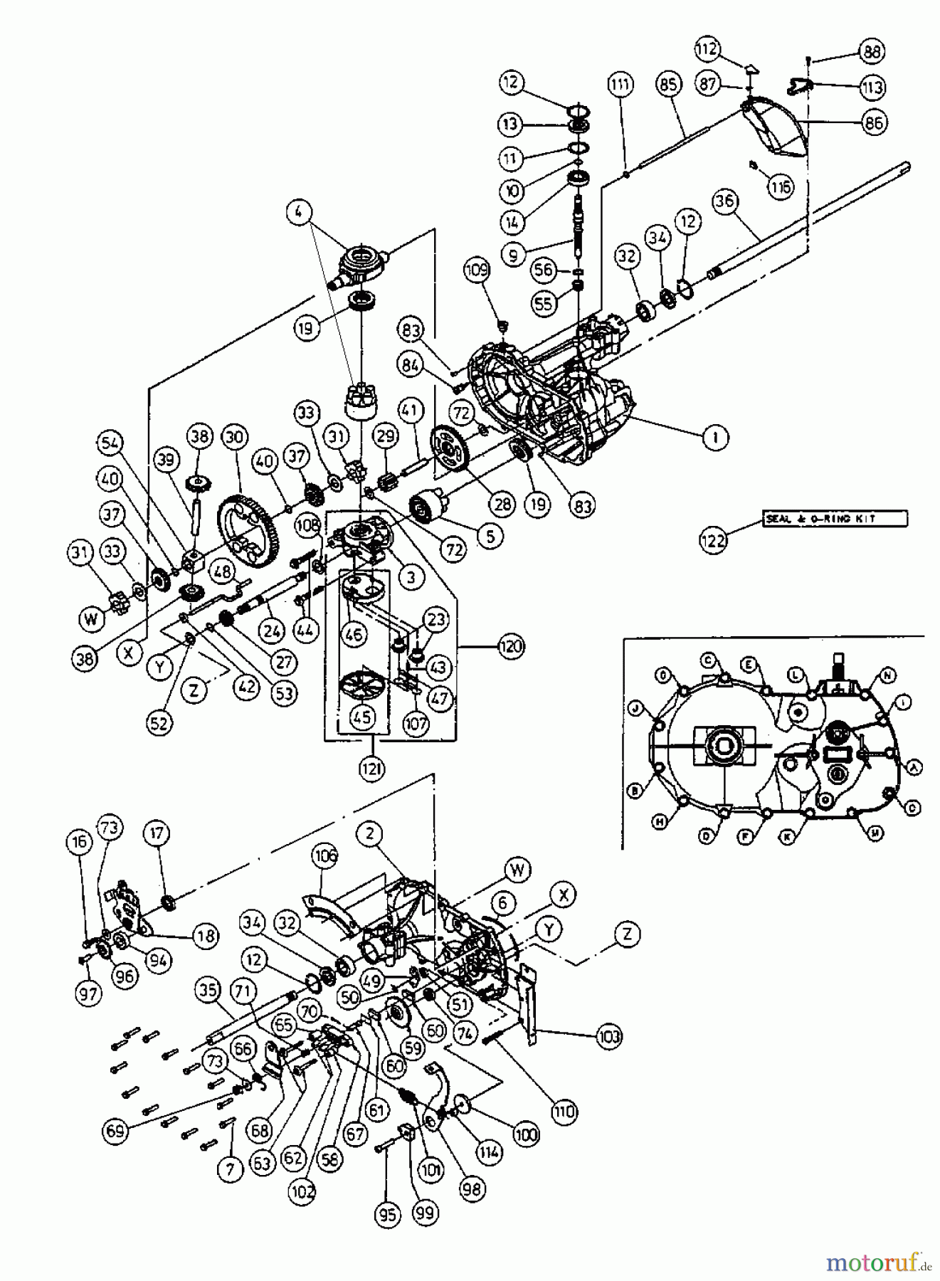  Gutbrod Lawn tractors Sprint SLX 76 RH 13AP416A690  (1999) Hydrostatic gearbox