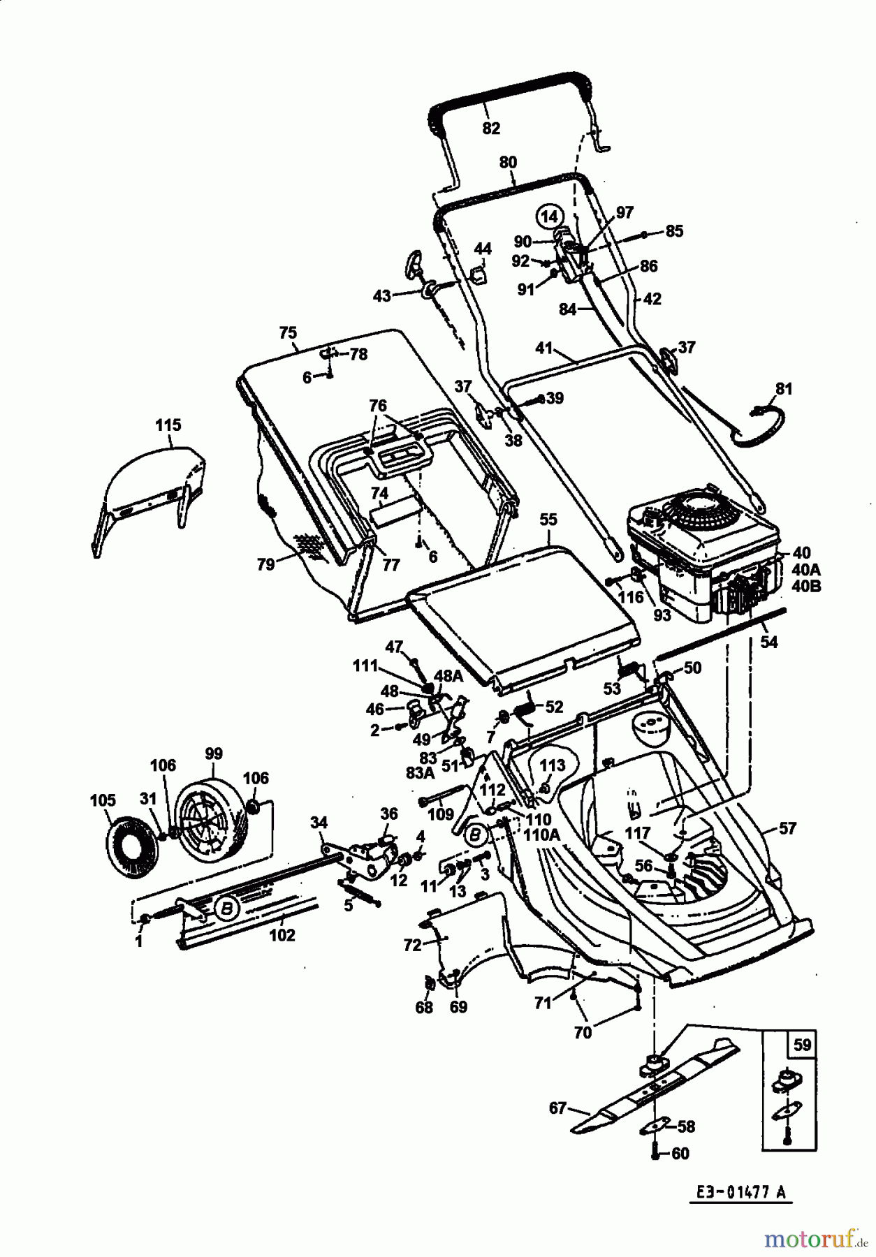  Yard-Man Petrol mower YM 5018 PX 11A-X68D643  (2001) Basic machine