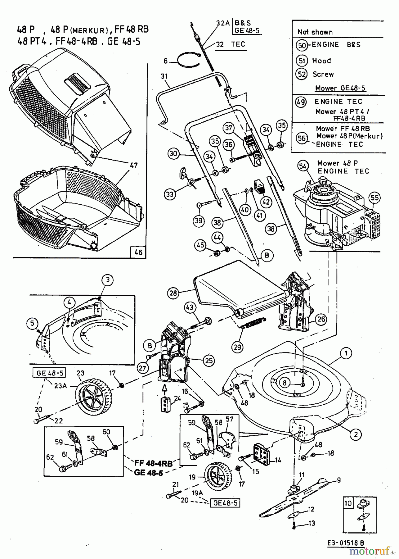  MTD Petrol mower GE 48-5 11A-V08C600  (2002) Basic machine