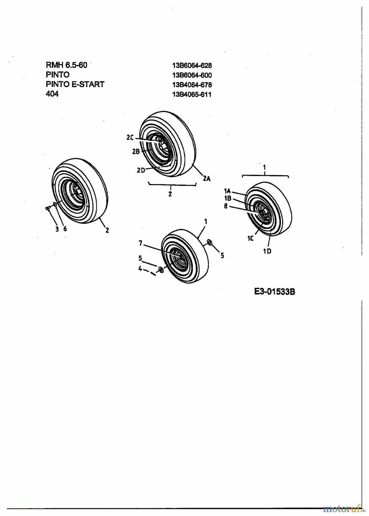  Lawnflite Lawn tractors 404 13B4065-611  (2003) Wheels