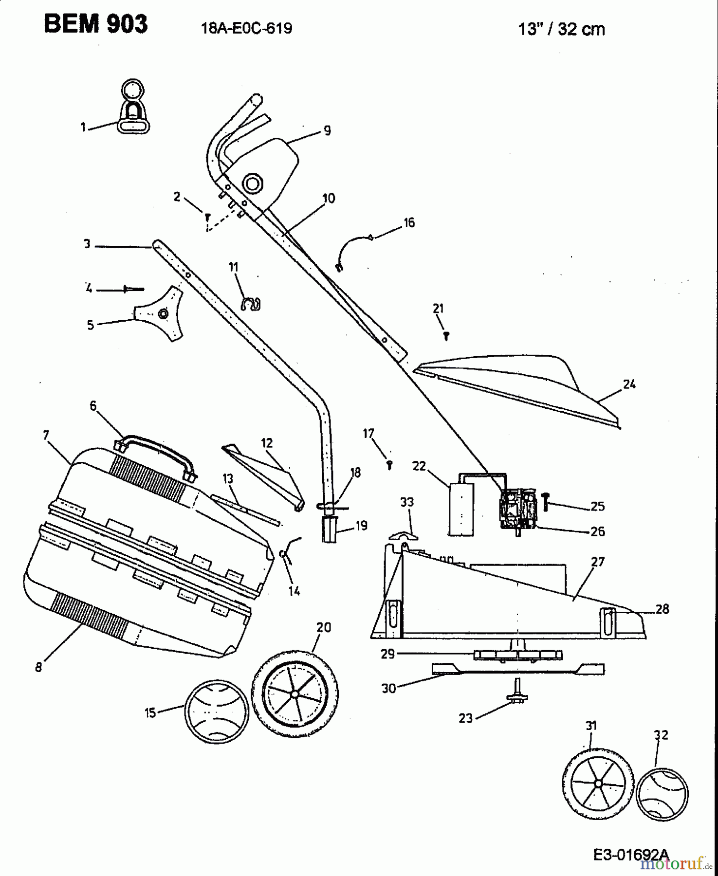  Budget Electric mower BEM 903 18A-E0C-619  (2002) Basic machine