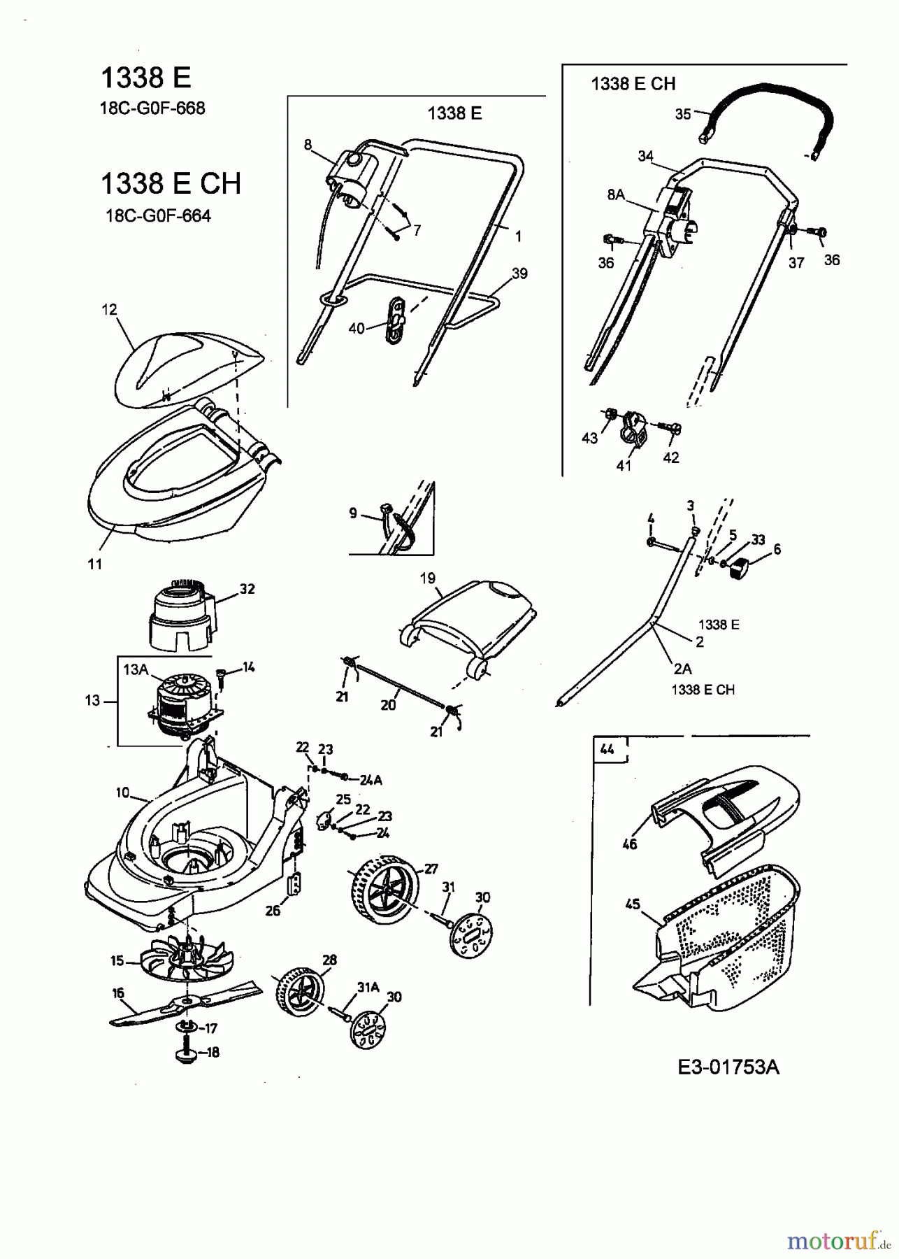  Floraself Electric mower 1338 E 18C-G0F-664  (2004) Basic machine