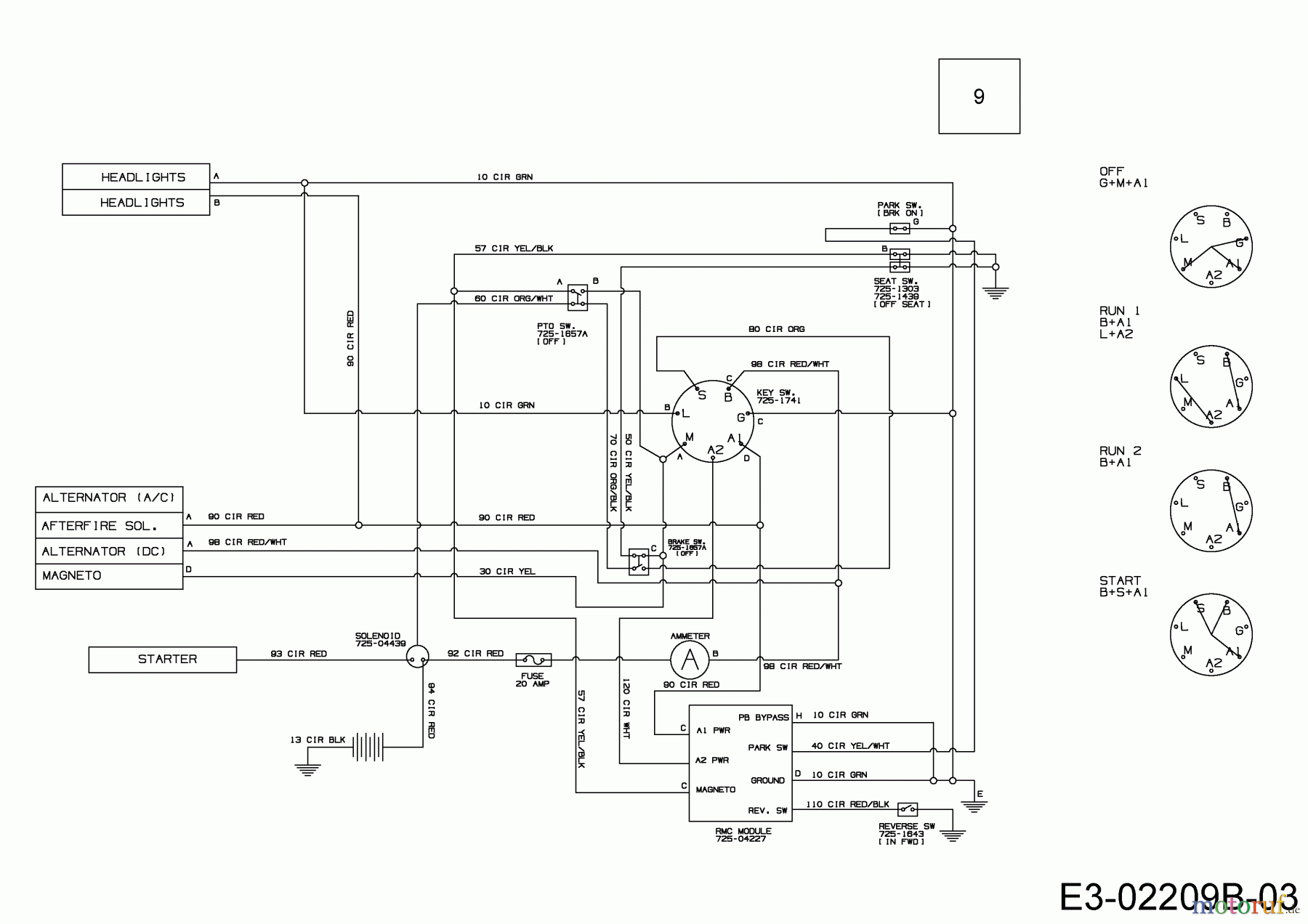  Yard-Man Lawn tractors 604 H 13BT604H755  (2007) Wiring diagram