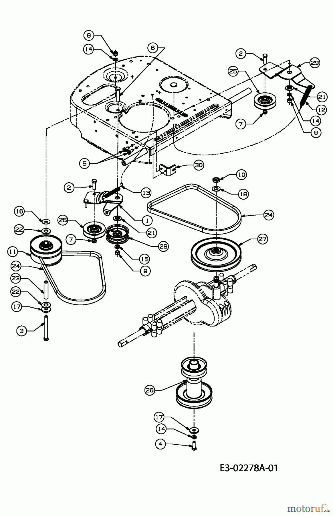  Oleo-Mac Lawn tractors Polo 70 13B-33E-636  (2005) Drive system, Engine pulley