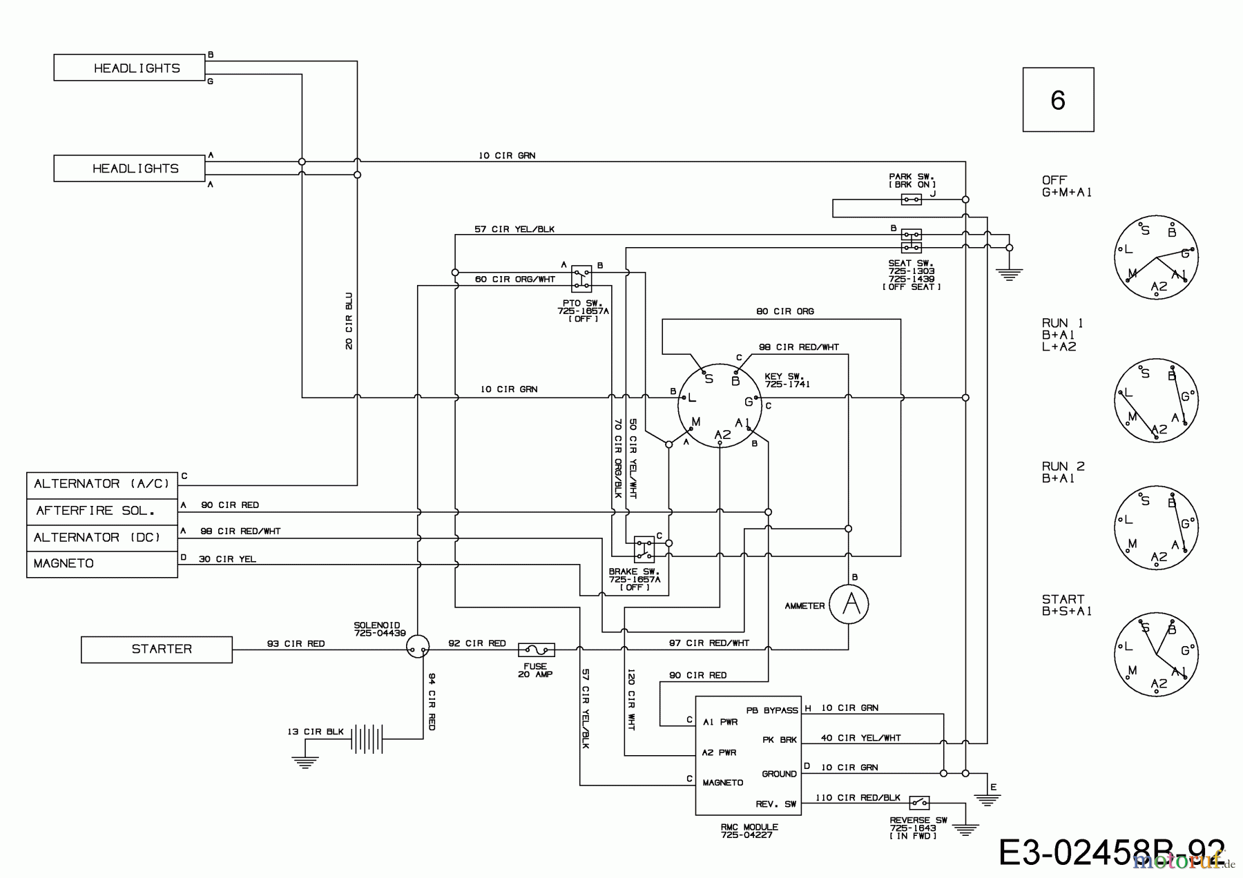  MTD Lawn tractors 22/46 13AT77KT308  (2016) Wiring diagram