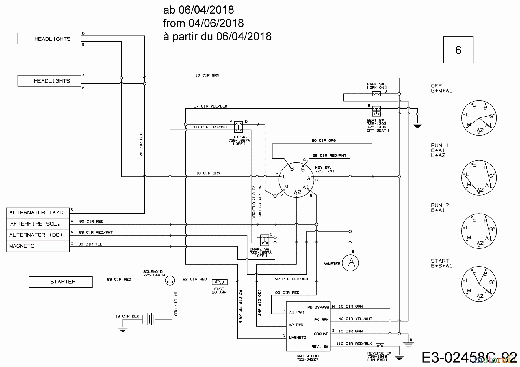  Cub Cadet Lawn tractors LT3 PS107K 13AV79DG603  (2018) Wiring diagram from 04/06/2018