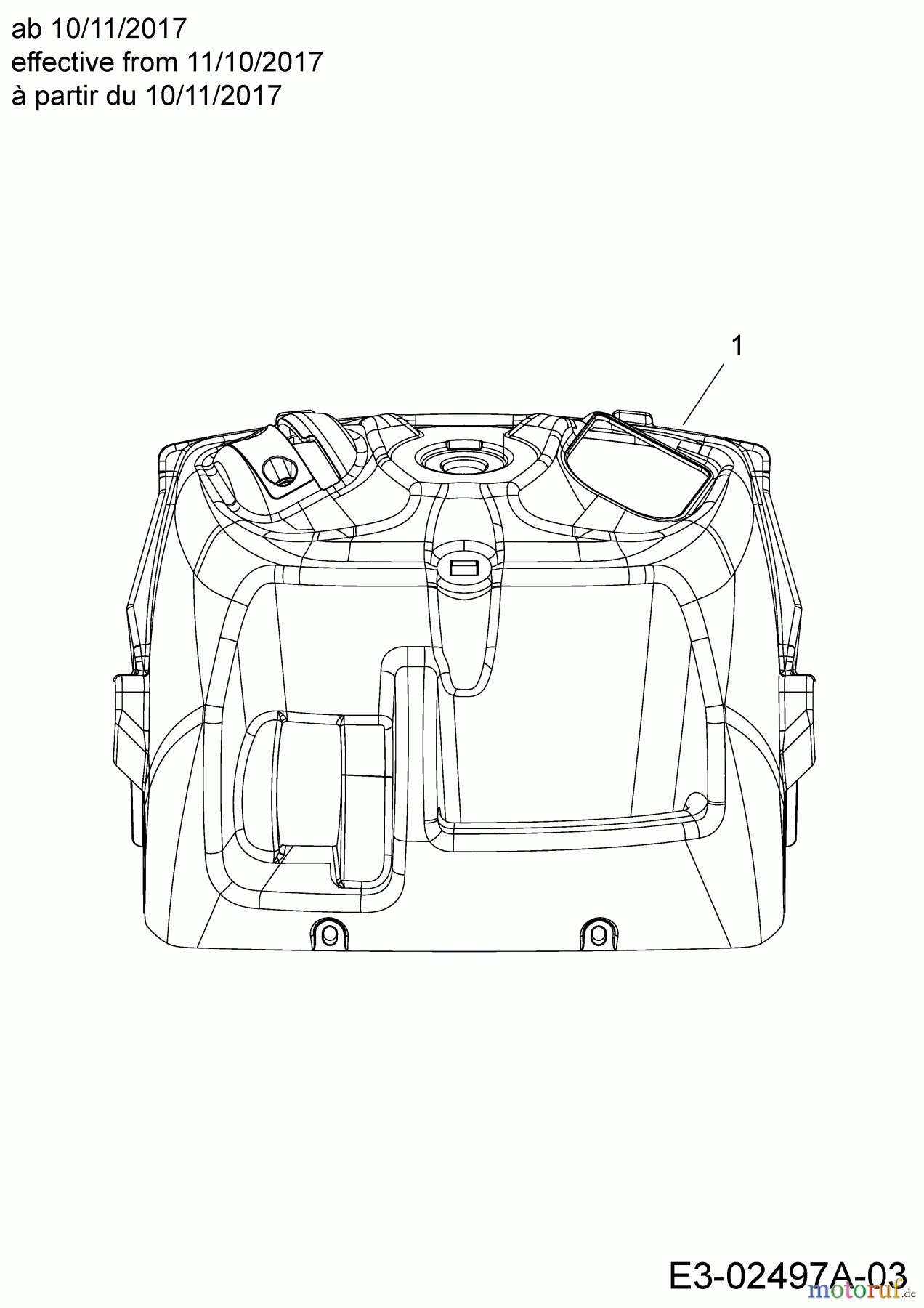  Helington Lawn tractors H 107 HK 13AG79KG686  (2018) Dashboard upper part effective from 11/10/2017