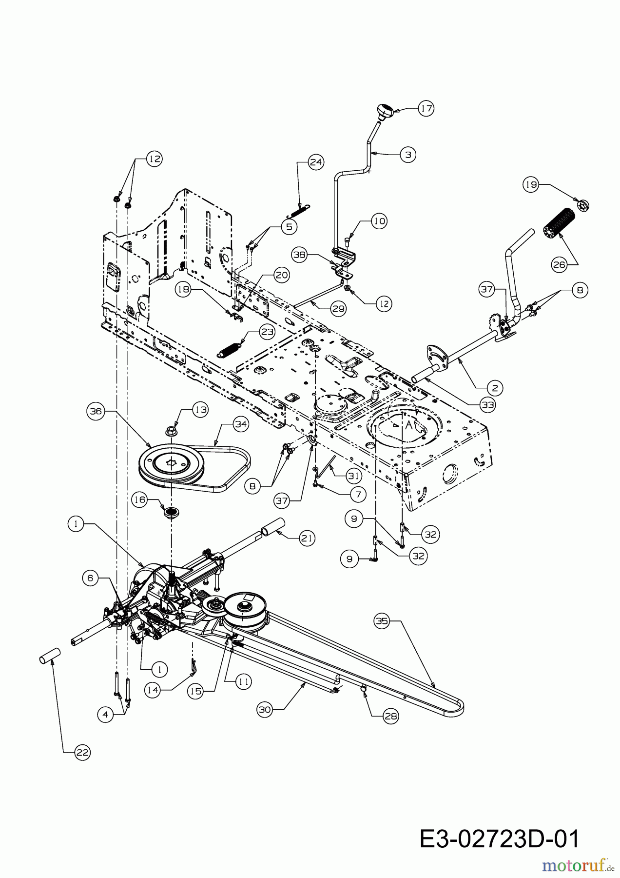  Silverline Lawn tractors Silvertrac 18 T/107 T 13AT763G677  (2010) Drive system