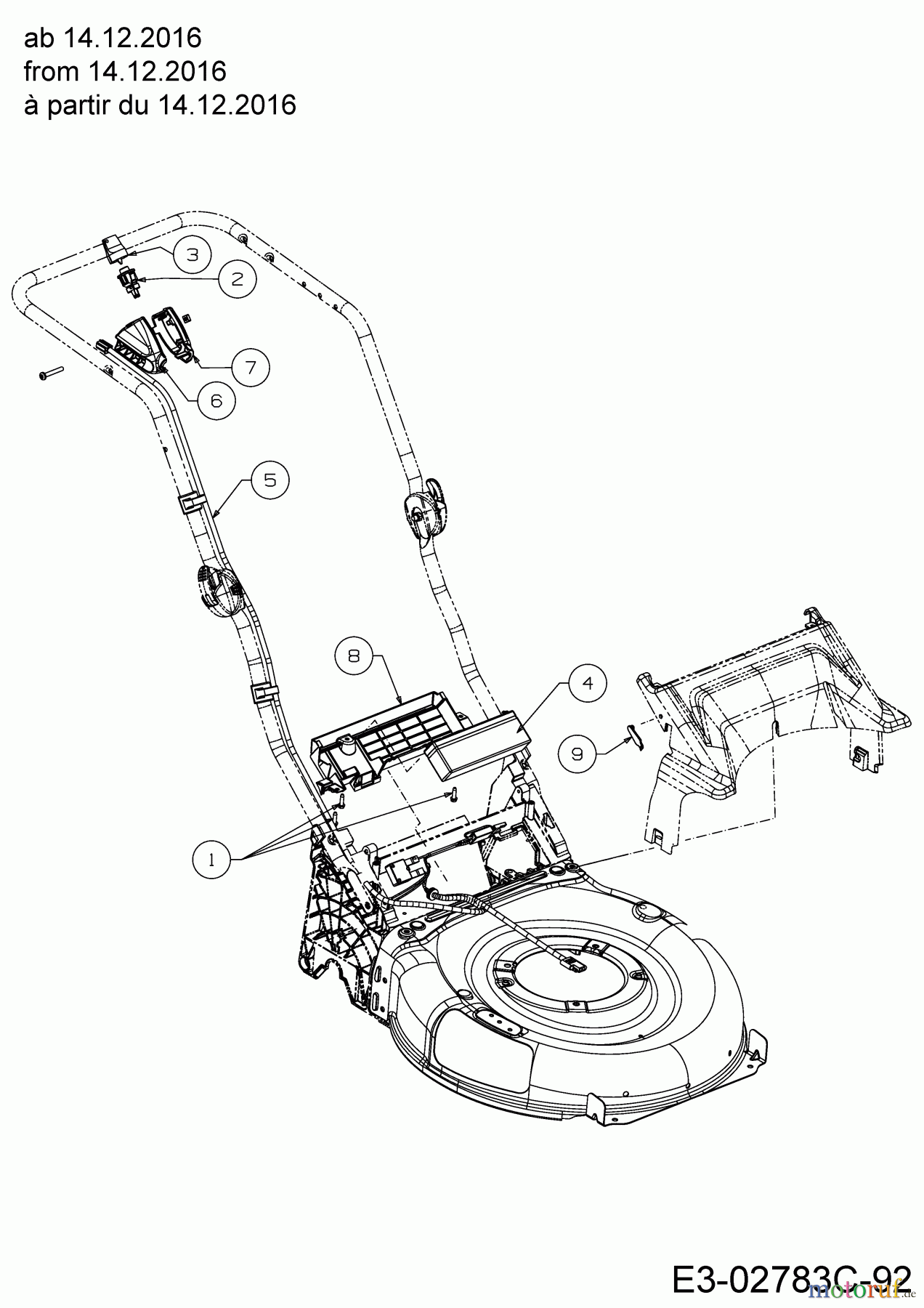  MTD Petrol mower self propelled 53 SPOSE 12AEPCS7678  (2018) Battery, Harness from 14.12.2016