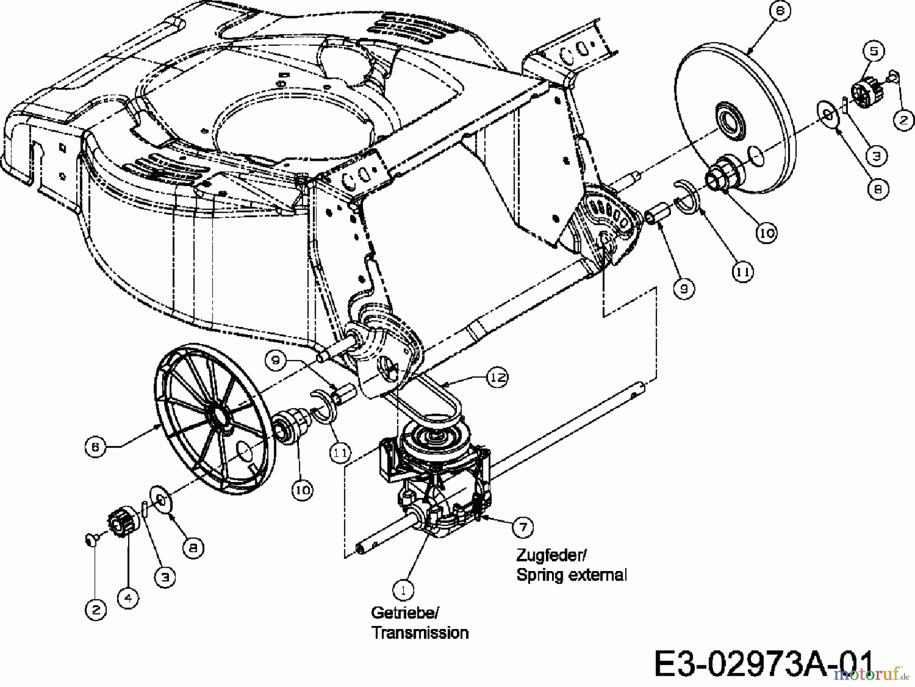  Yard-Man Petrol mower self propelled YM 5518 SP 12E-T58P643  (2007) Gearbox
