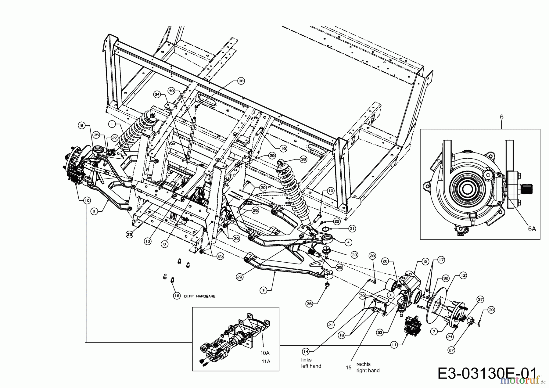  Cub Cadet Utility Vehicle 4x4 Cubstyle 37AK466D603  (2012) Front brake, Front differential, Front axle