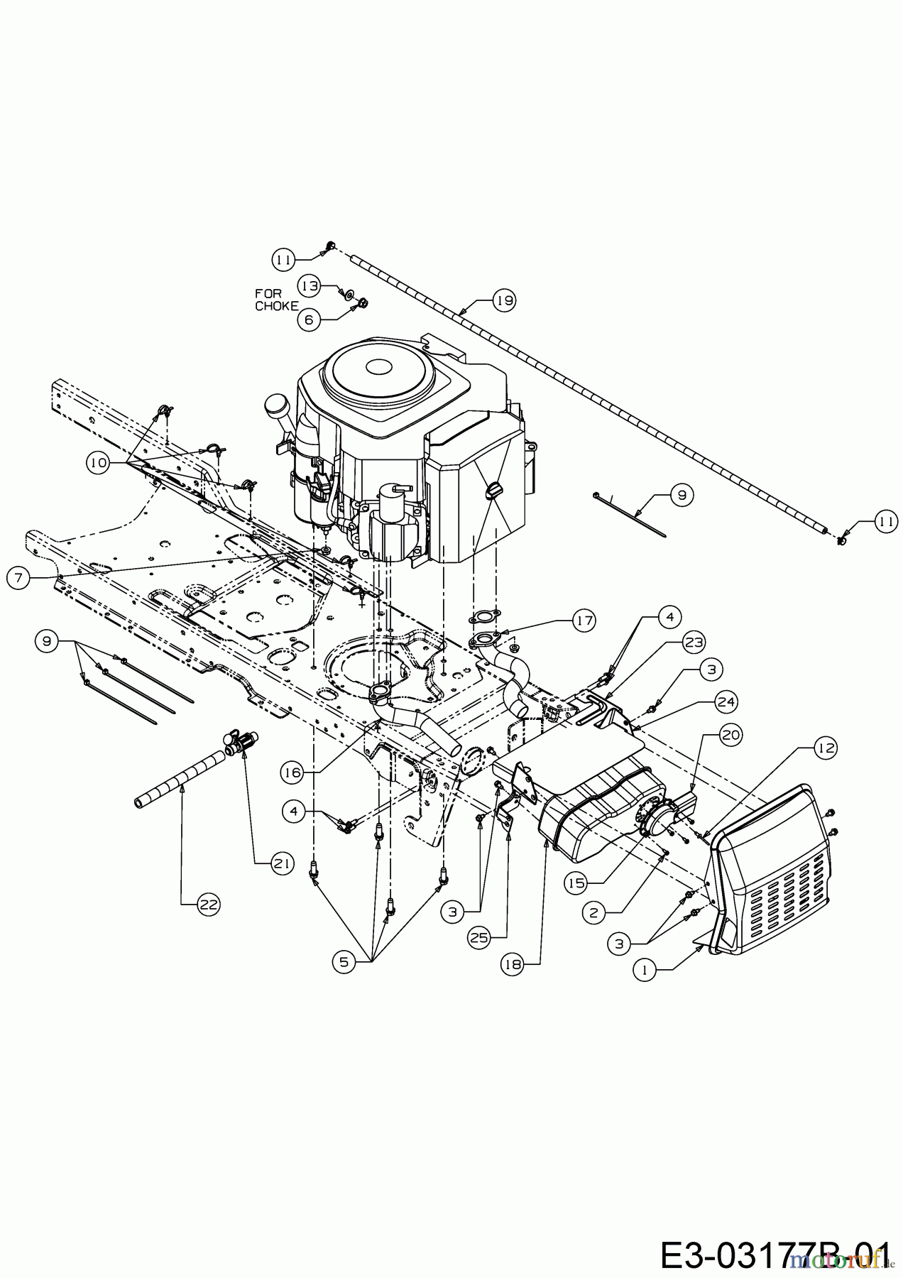  Cub Cadet Zero Turn All Rounder 1050 17AH9BKP603  (2008) Engine accessories