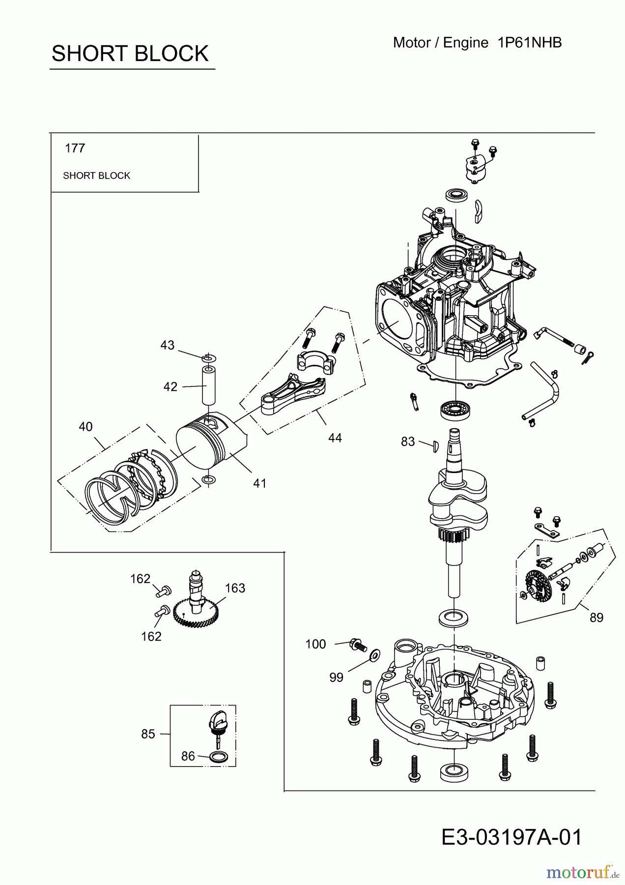  MTD-Engines MTD vertical 1 P 61 NHB 752Z1P61NHB  (2014) Short block