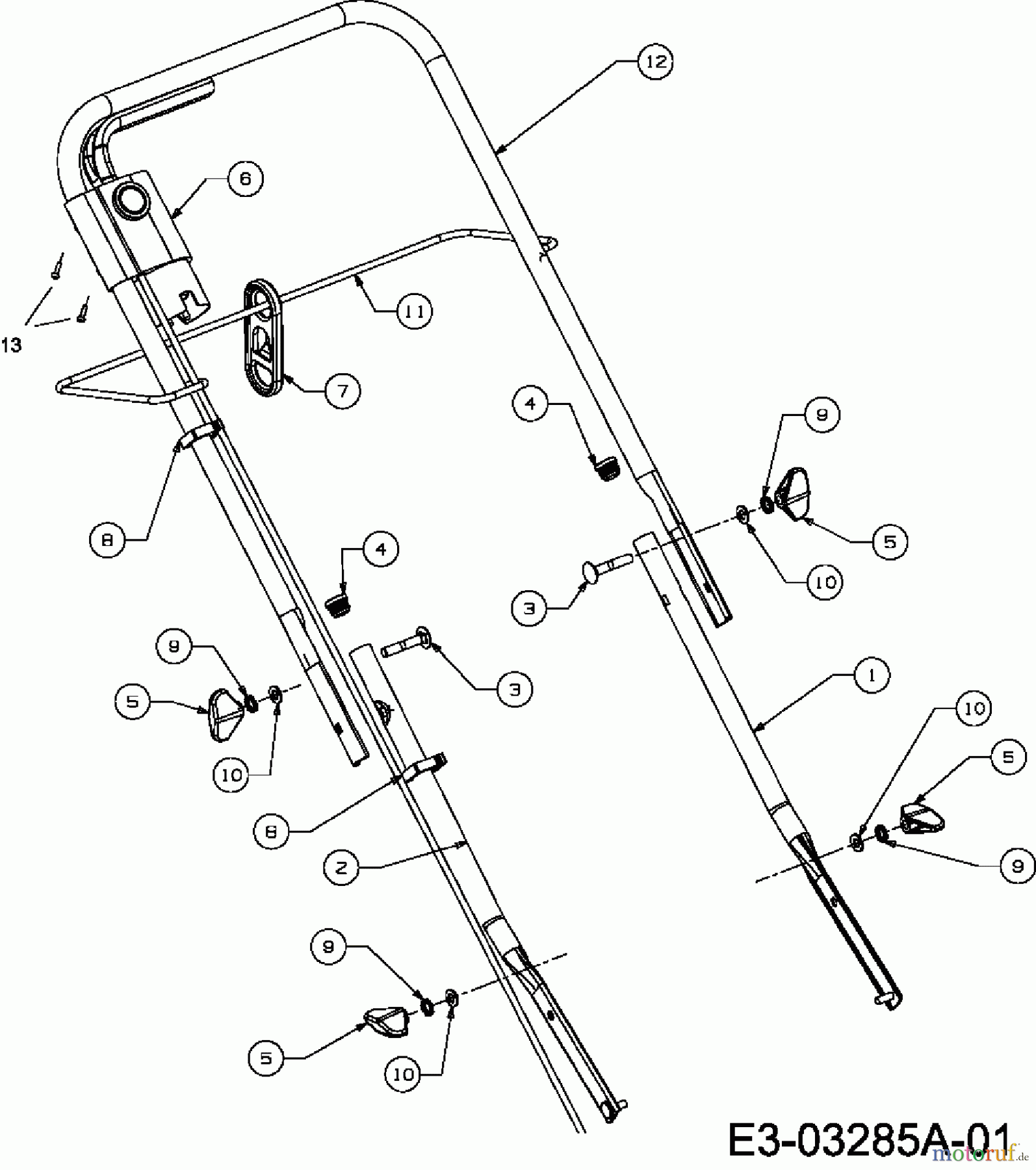  Bolens Electric mower BL 1440 EP 18C-N4S-684  (2007) Handle