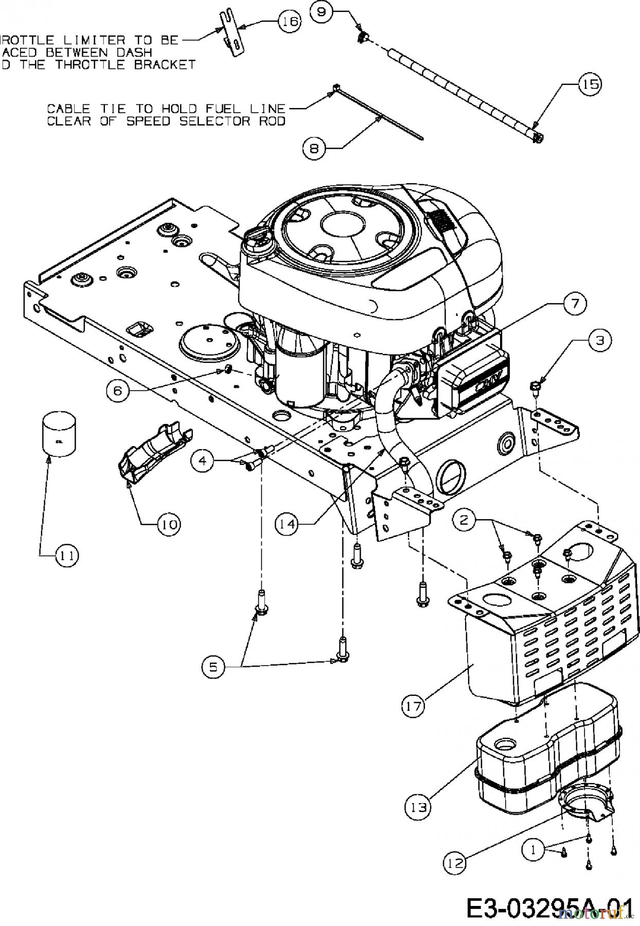 MTD Lawn tractors SL 135 BS 13AH768F676 (2007) Engine accessories ...