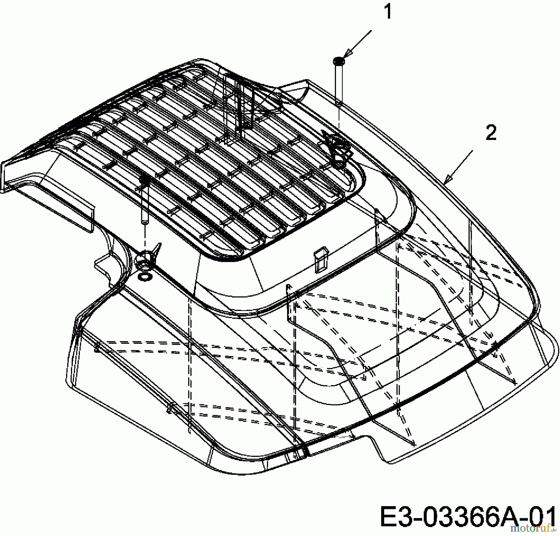  Central Park Petrol mower self propelled CPG 53 BM 12A-828R641  (2008) Engine hood B&S