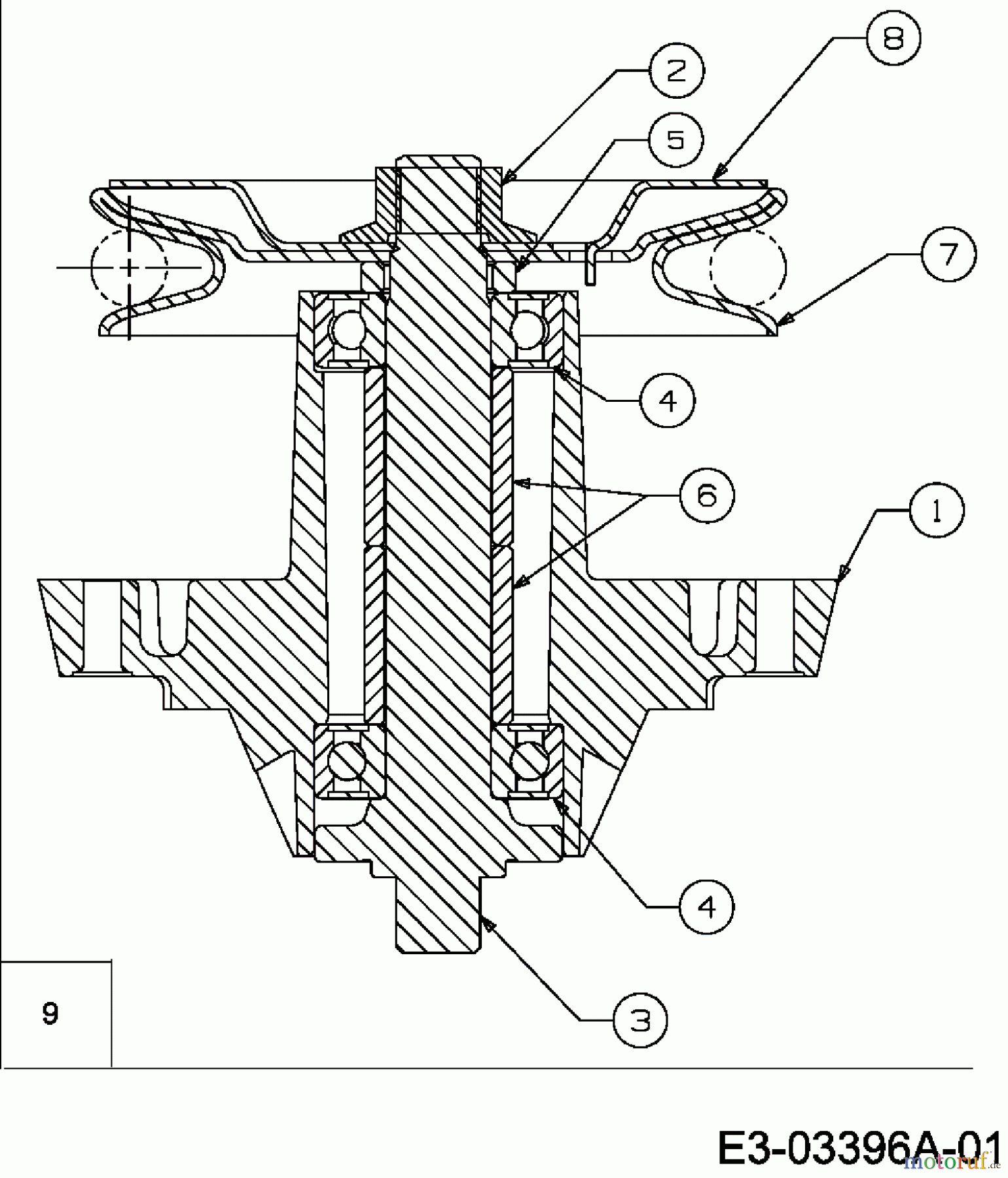  Raiffeisen Lawn tractors RMS 414-96 T 13DM477F628  (2005) Spindle 618-04241