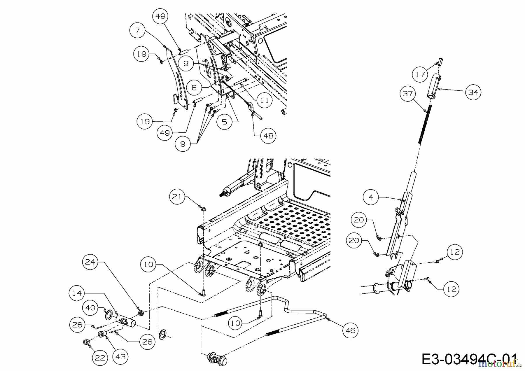  Cub Cadet Zero Turn Z-Force SZ 48 17AIDGHB603  (2016) Deck lift 1