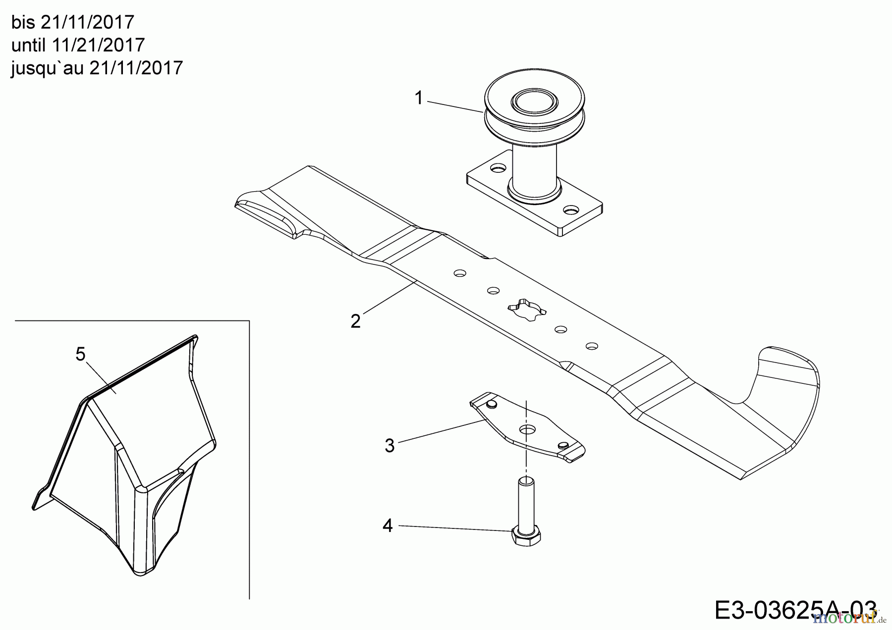  Cub Cadet Petrol mower self propelled LM2 DR46S 12BBTQKC603  (2018) Blade, Blade adapter, Mulch plug until 11/21/2017