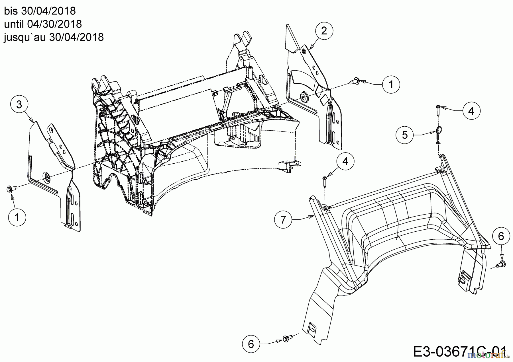  Wolf-Garten Petrol mower A 4600 11A-TOSC650  (2018) Rear baffle, Handle Bracket til 04/30/2018