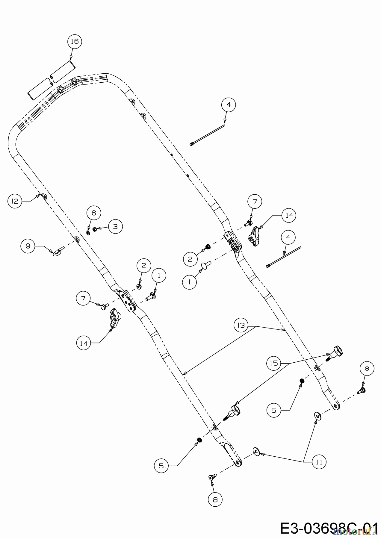  Cub Cadet Petrol mower self propelled LM1 CR53 12A-PQSC603  (2018) Handle