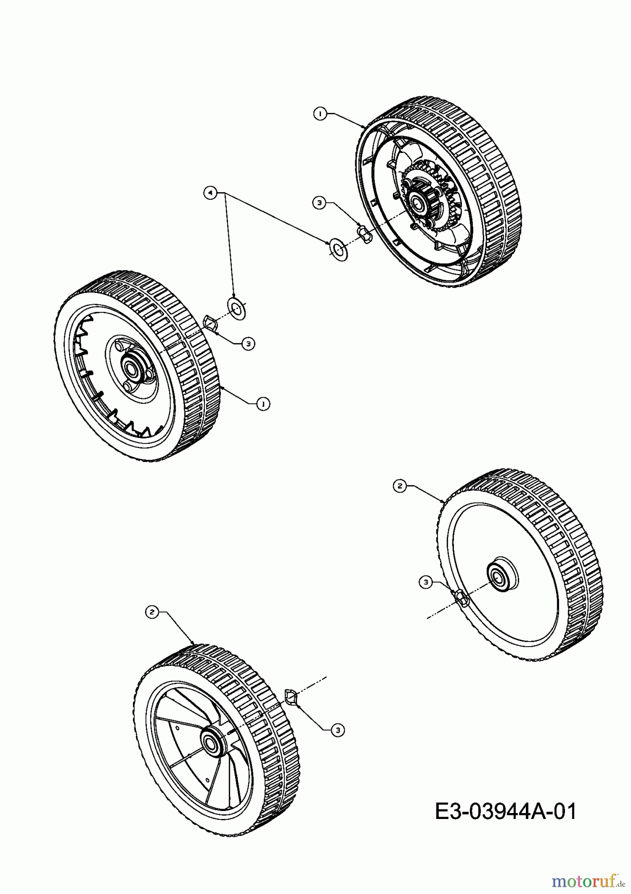  Central Park Petrol mower self propelled CPG 53 BM 12A-828R641  (2009) Wheels