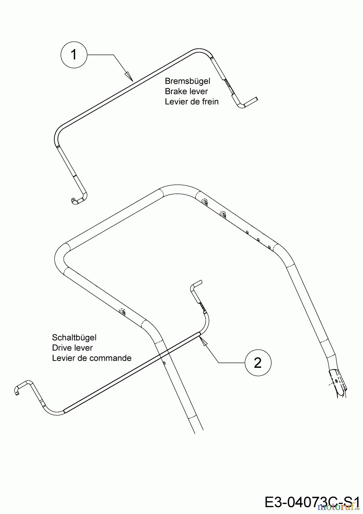  Wolf-Garten Petrol mower self propelled AT 4600 AHWES 12CETRS7650  (2018) Brake lever, Drive lever