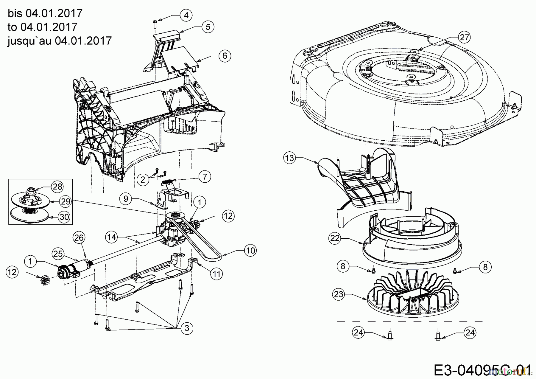  Wolf-Garten Petrol mower self propelled A 530 AVHWIS 12ARPV7E650  (2017) Gearbox, Belt to 04.01.2017