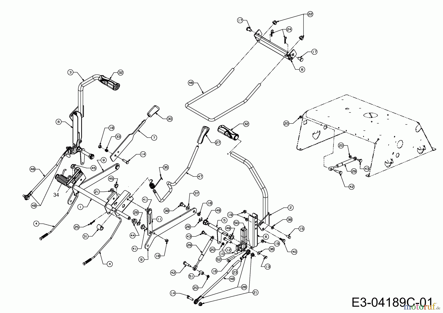  Cub Cadet Zero Turn RZT 50 17AI2ACP603  (2011) Steering, Deck lift