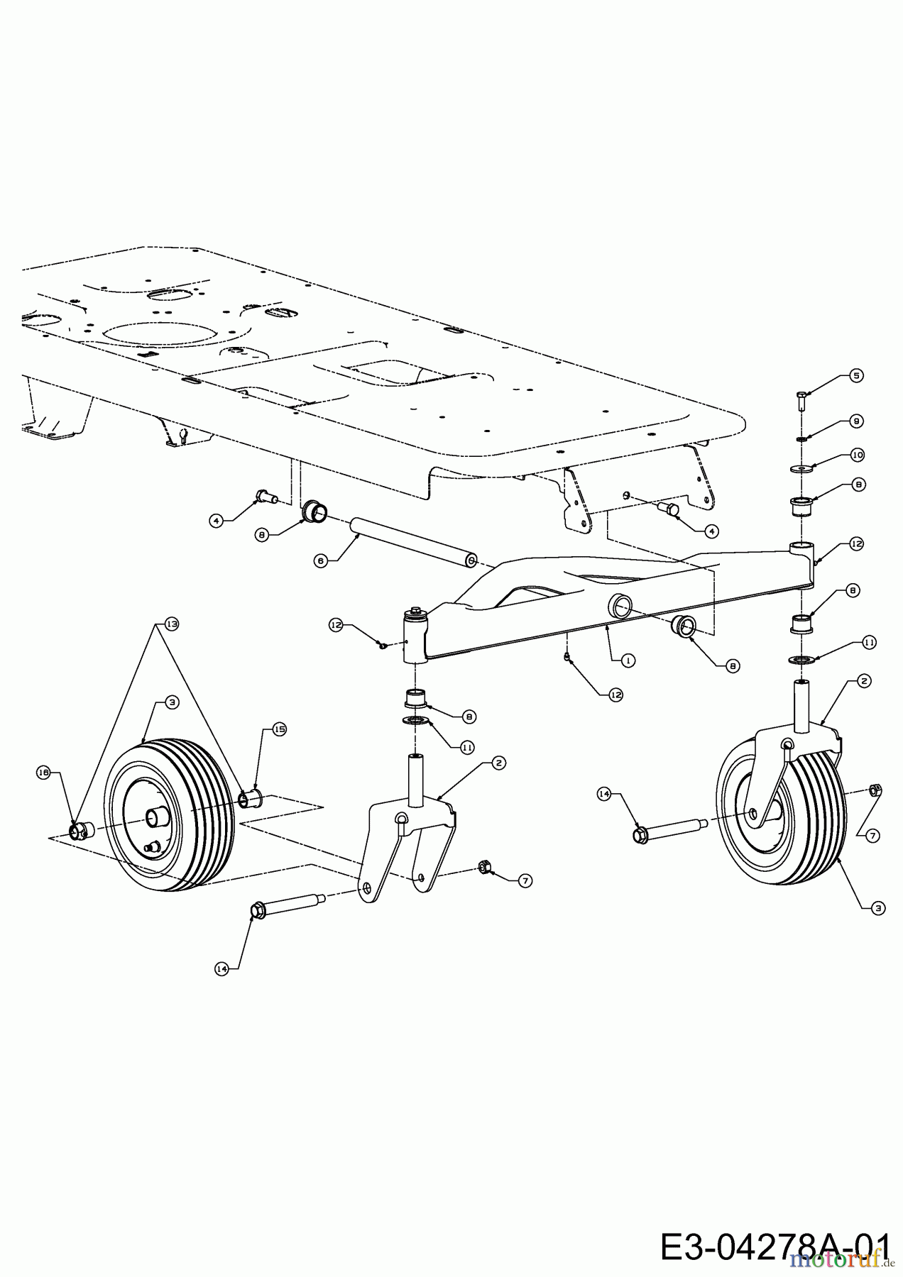  Cub Cadet Zero Turn RZT 42 17AE2ACG603  (2008) Wheels, Pivot bar