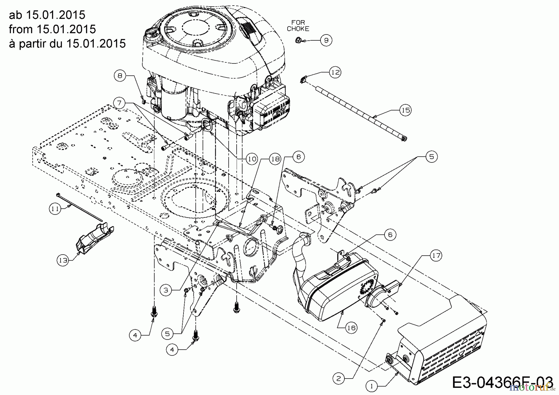  Black Edition Lawn tractors 175-96 13HN777F615  (2015) Engine accessories from 15.01.2015