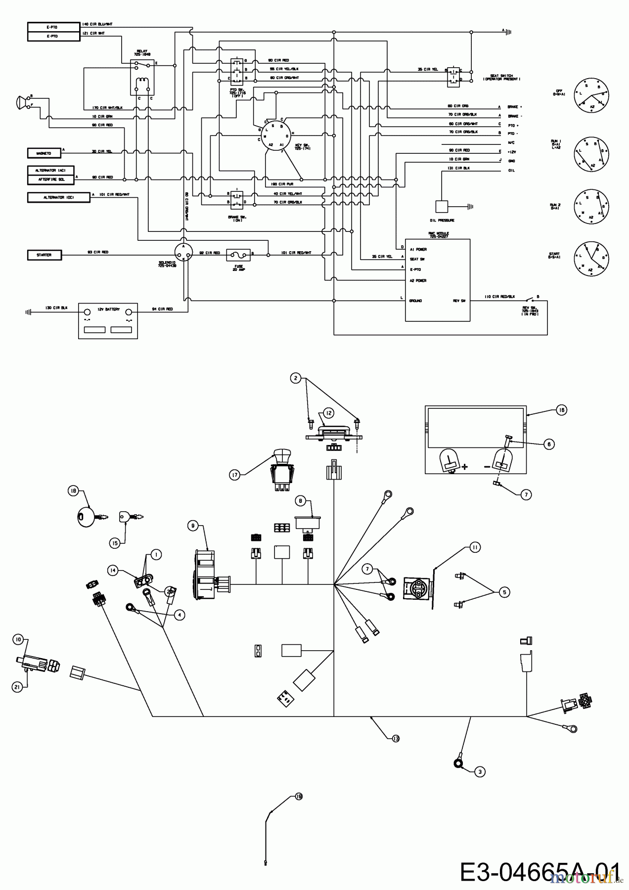  Cub Cadet Zero Turn FMZ 50 17BI4BFP603  (2009) Electric parts, Wiring diagram