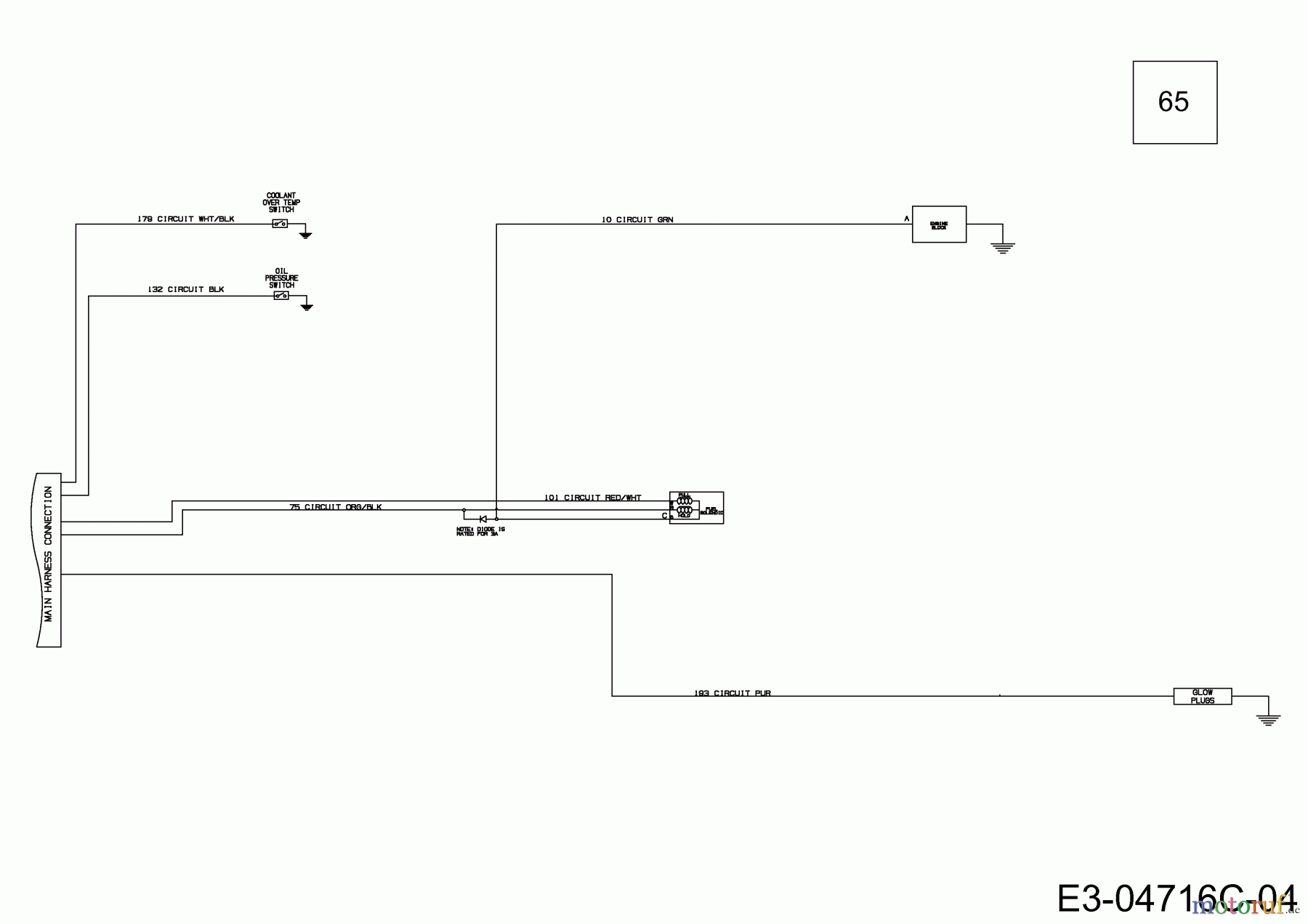  Cub Cadet Utility Vehicle Volunteer 37AK466D603  (2012) Wiring diagram harness engine