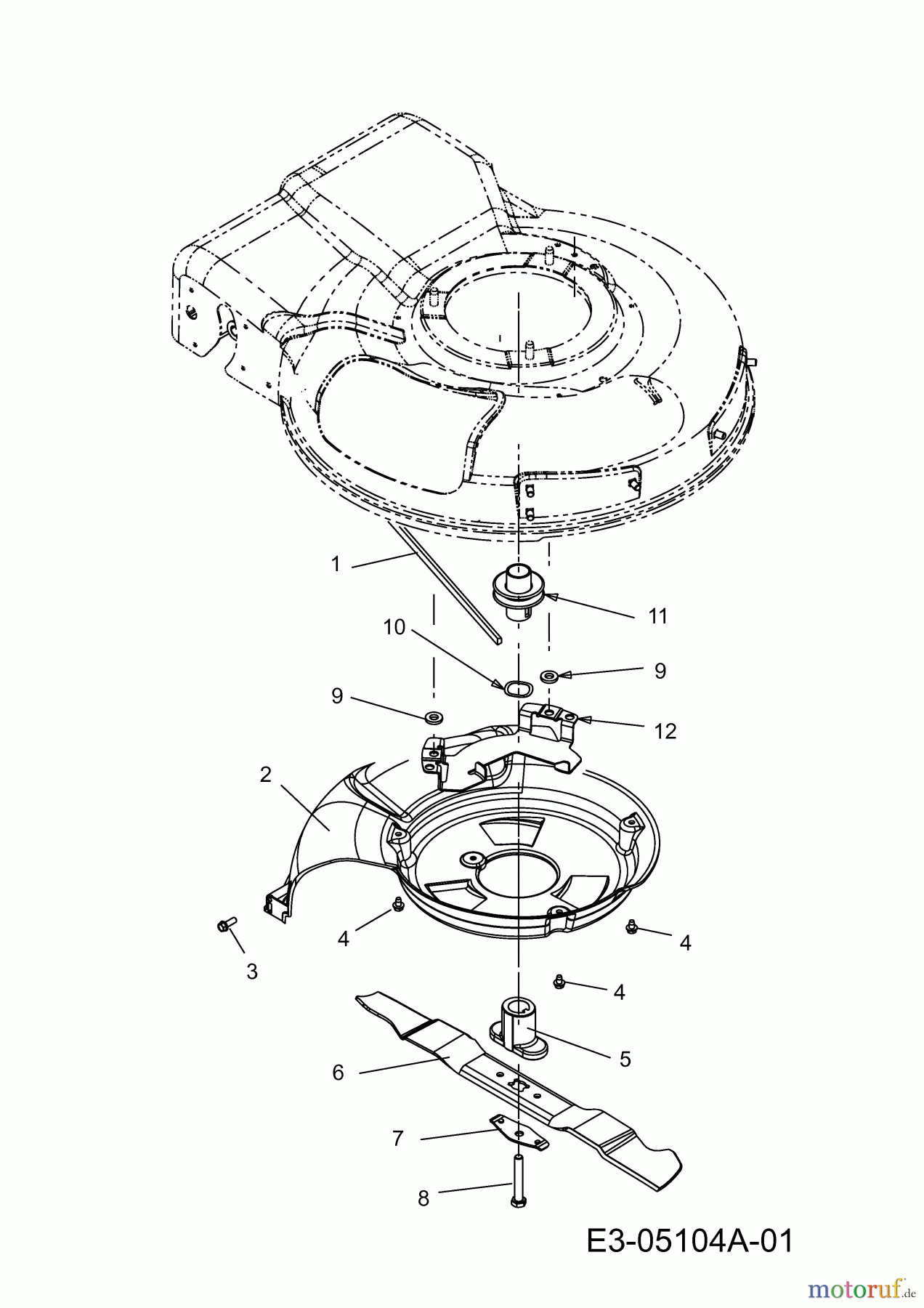  MTD untill 2011 Petrol mower self propelled SP 53 CWH 12A-98EQ678  (2010) Belt cover, Blade, Blade adapter