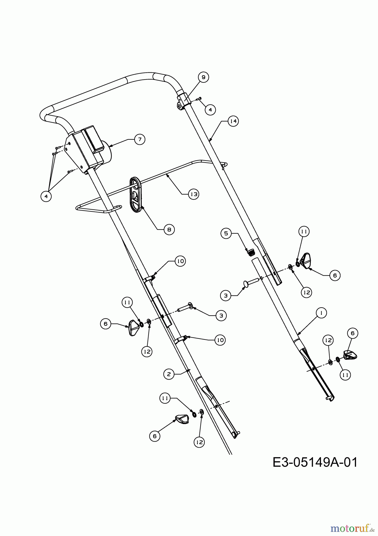  Mac Allister Electric mower 1440 E 18D-N4S-C68  (2009) Handle