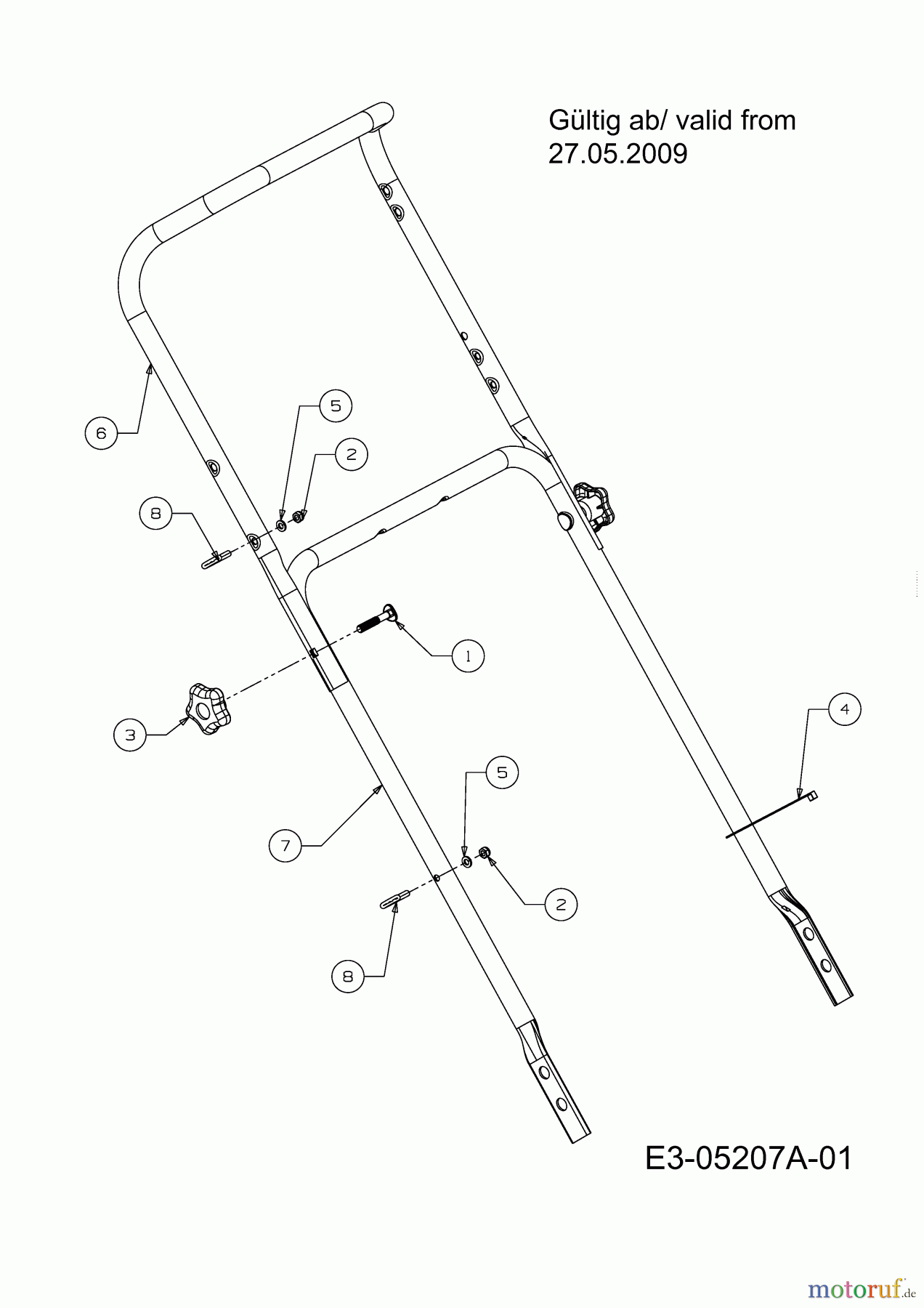  Variolux Petrol mower self propelled V-55 BCAR 12A-868F620  (2009) Handle from 27.05.2009