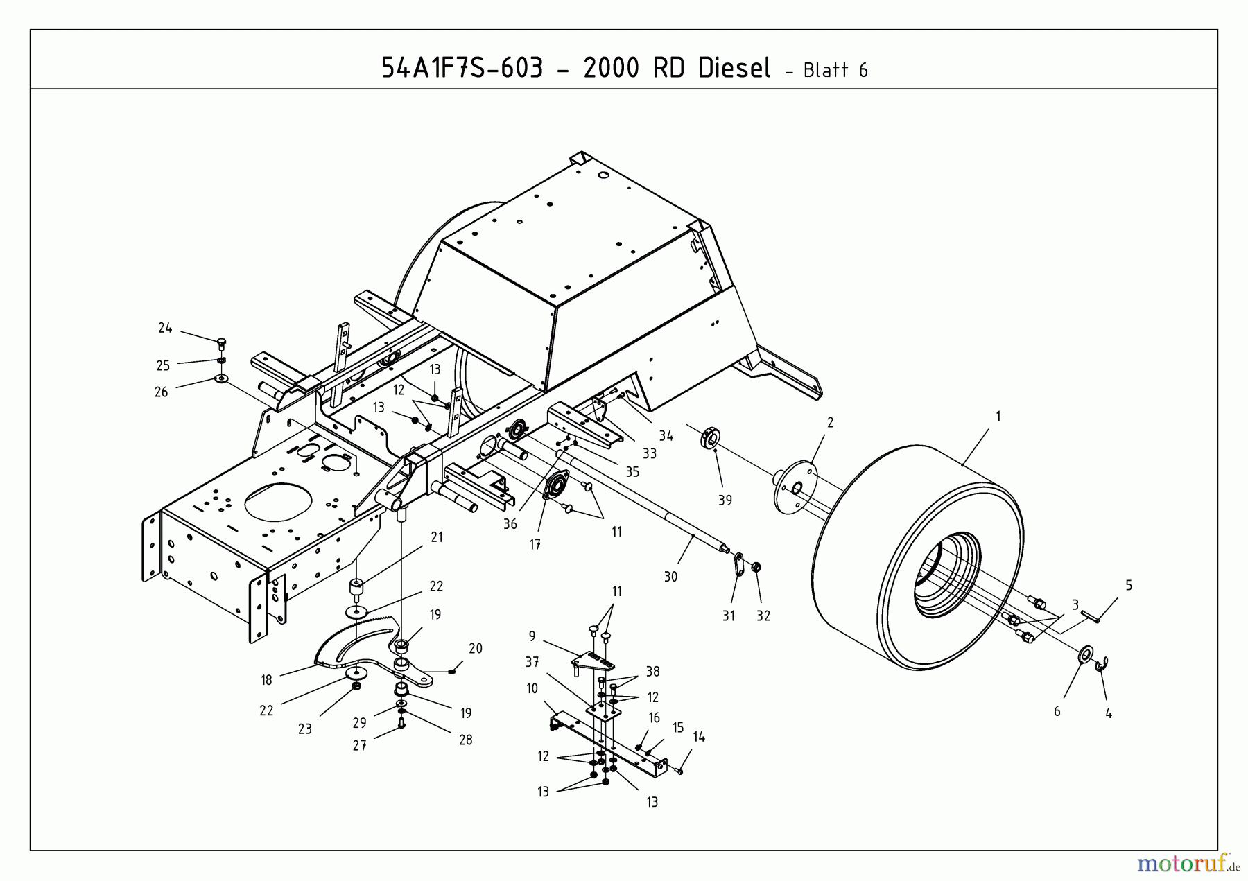  Cub Cadet Compact tractors CC 2000 RD 54A1F7S-603  (2009) Steering, Rear wheels