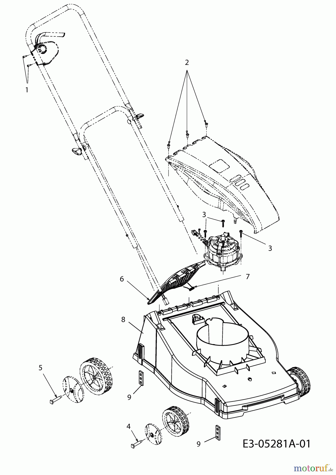  Mastercut Electric mower E 380 18C-S0J-659  (2010) Rear flap, Deck housing