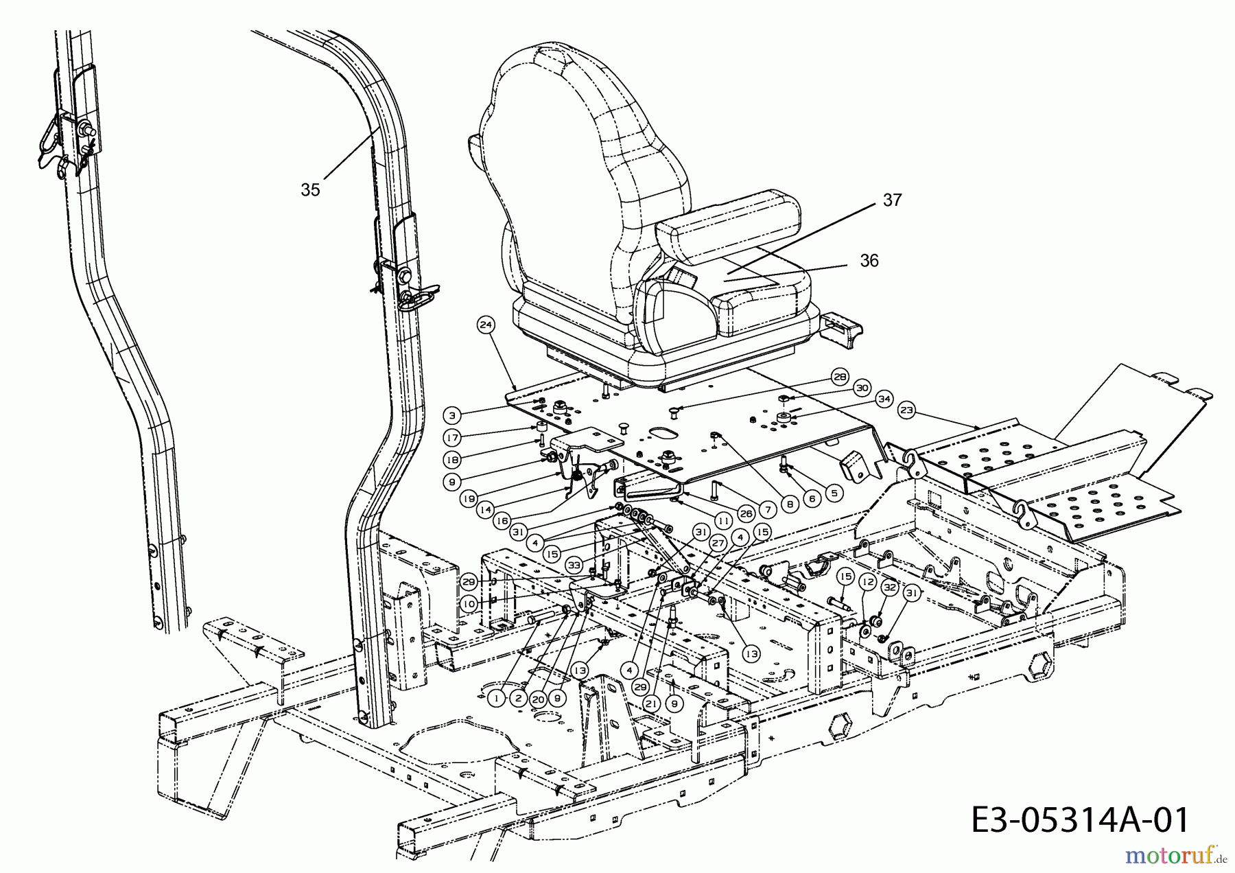  Cub Cadet Zero Turn Tank S 53AY8DU6603  (2010) Seat bracket until 20.05.2009