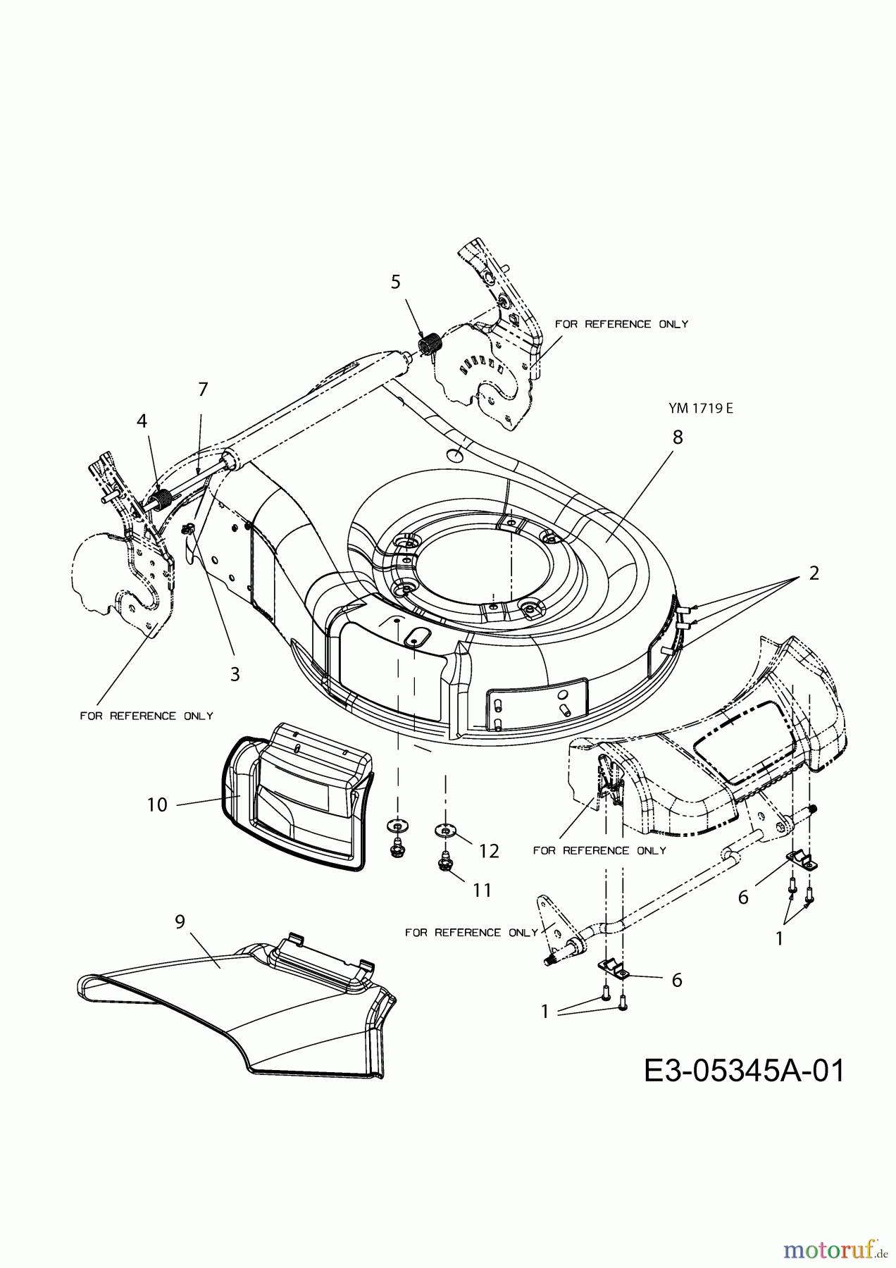  Yard-Man Electric mower YM 1719 E 18A-18K-643  (2011) Deck housing, Rear door rod