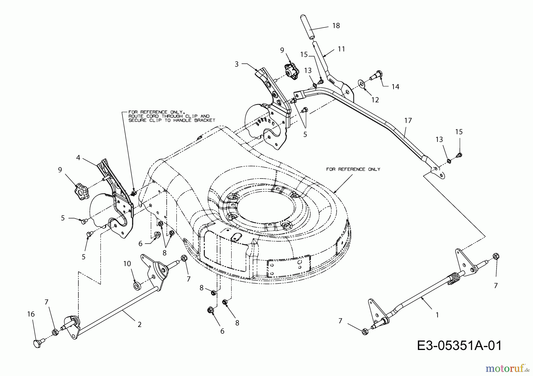  Mac Allister Electric mower 1748 E 18A-16K-C68  (2010) Cutting hight adjustment