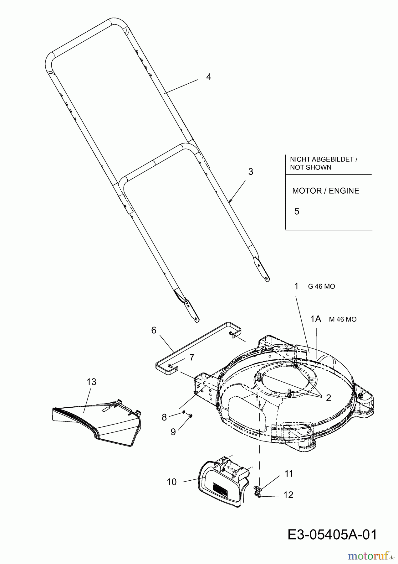  M Tech Petrol mower M 46 MO 11D-70M2605  (2010) Handle, Engine