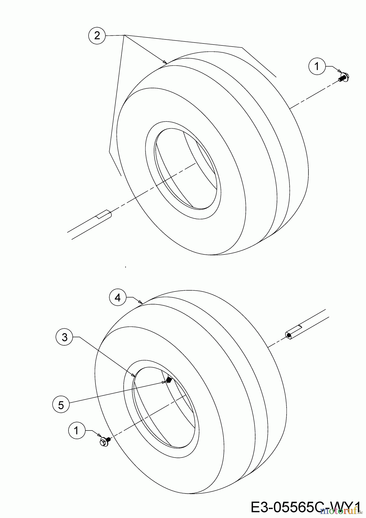  Wolf-Garten Lawn tractors 92.165 H 13HN71WE650  (2018) Rear wheels